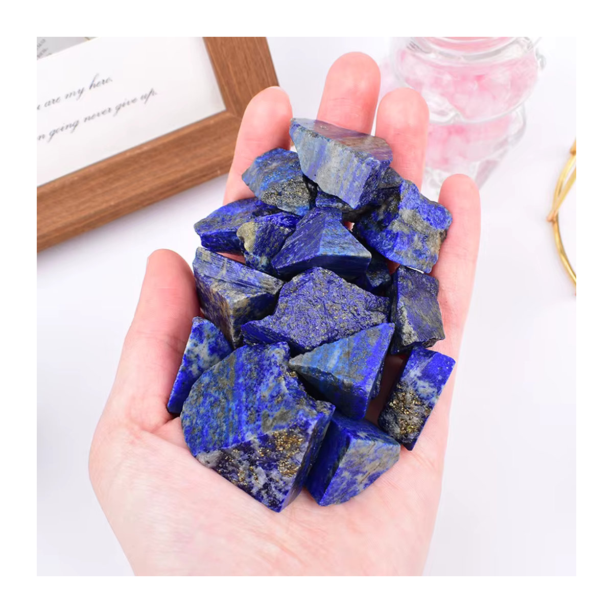RYCRYSTAL Lapislazuli Rohkristalle Blau, 100 g natürliche Heilsteine als Mineralprobe für Deko und DIY - Bild 2