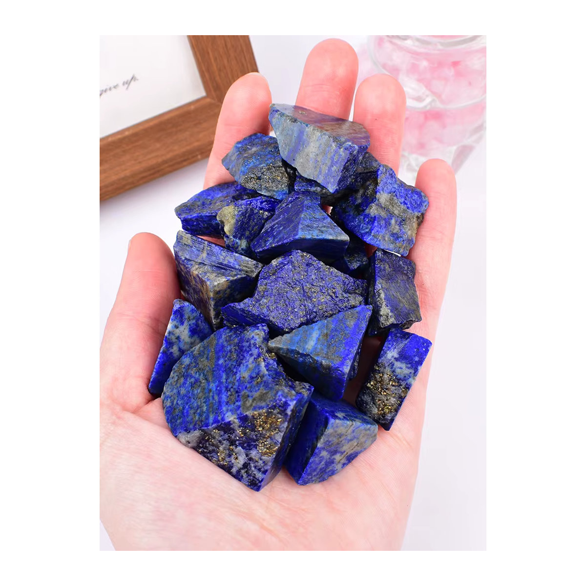 RYCRYSTAL Lapislazuli Rohkristalle Blau, 100 g natürliche Heilsteine als Mineralprobe für Deko und DIY - Bild 7