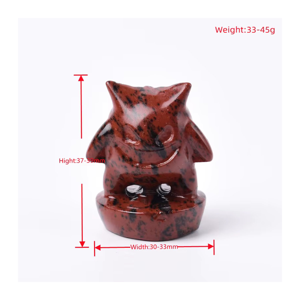 RYCRYSTAL Naturkristall Tierfigur aus poliertem Stein in Rot und Grün als dekorative Reiki-Figur - Bild 4