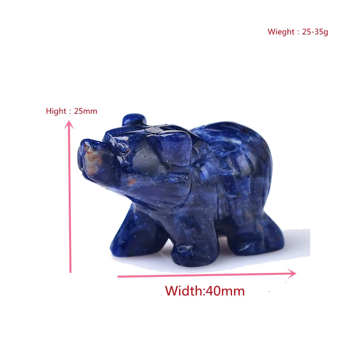 RYCRYSTAL Natürliche Kristall Bär Figur aus Stein in Lila und Mehrfarbig als Dekoration und Reiki Stein - Bild 5