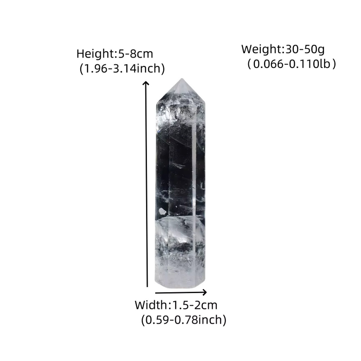 RYCRYSTAL Natürlicher Kristall Bergkristall Polierter Quarzturm Sechseckiger Obelisk Transparent für Meditation und Reiki Healing - Bild 2