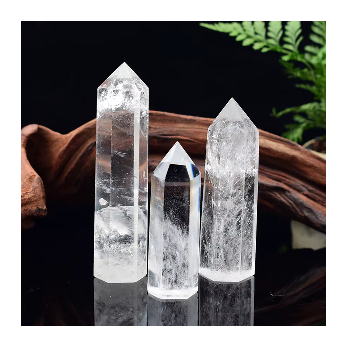 RYCRYSTAL Natürlicher Kristall Bergkristall Polierter Quarzturm Sechseckiger Obelisk Transparent für Meditation und Reiki Healing - Bild 4