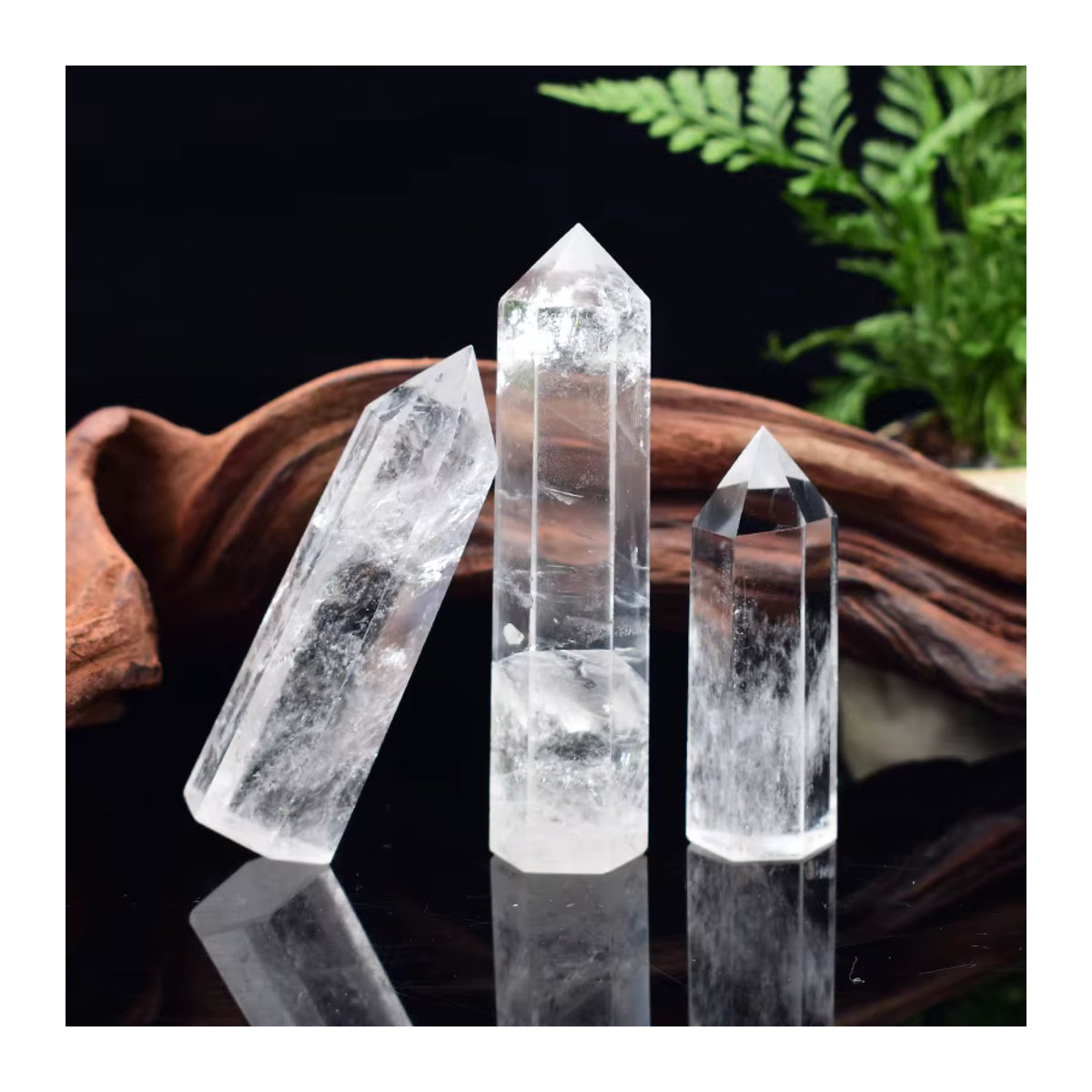 RYCRYSTAL Natürlicher Kristall Bergkristall Polierter Quarzturm Sechseckiger Obelisk Transparent für Meditation und Reiki Healing - Bild 5