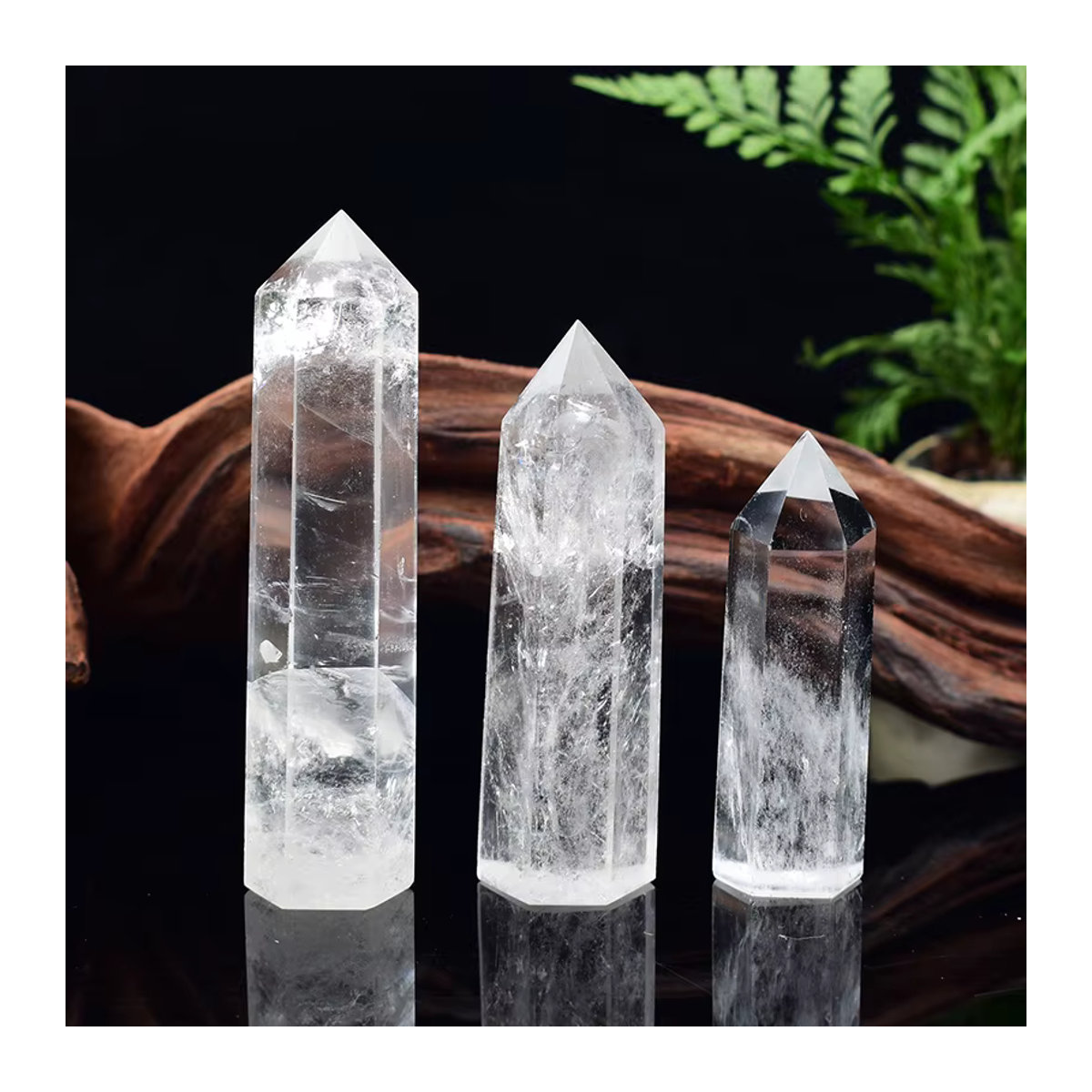 RYCRYSTAL Natürlicher Kristall Bergkristall Polierter Quarzturm Sechseckiger Obelisk Transparent für Meditation und Reiki Healing - Bild 6