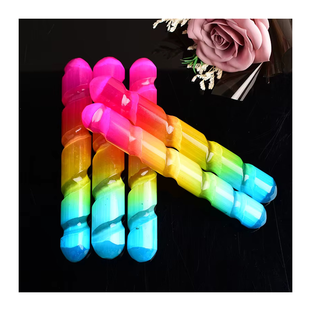 RYCRYSTAL Natürlicher Selenit Stick in Mehrfarbig für Yoga, Reiki und Meditation als Dekoration - Bild 5