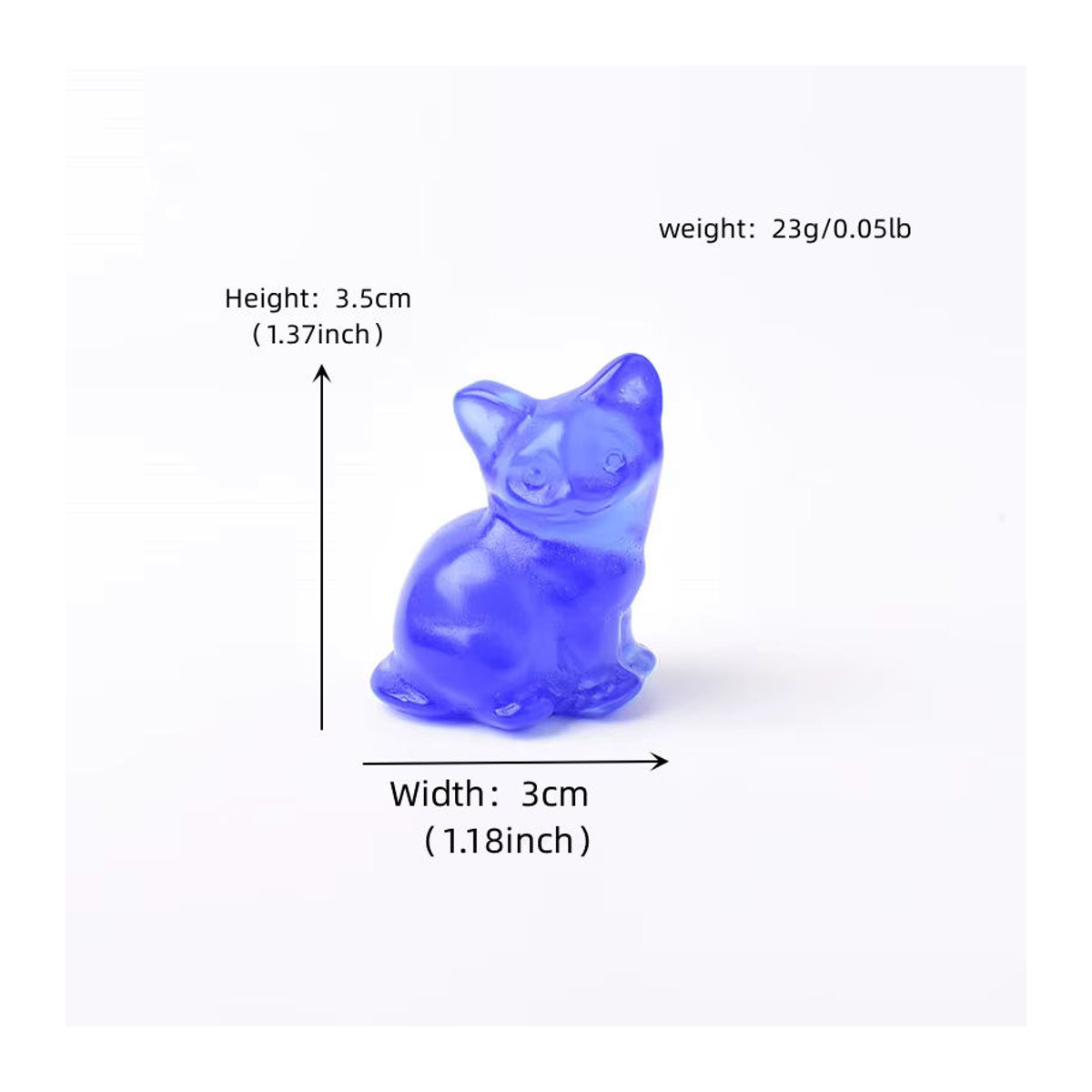 RYCRYSTAL Naturstein Katze aus schwarzem Heilkristall als dekorative Figur für Reiki und Tischdekoration - Bild 3