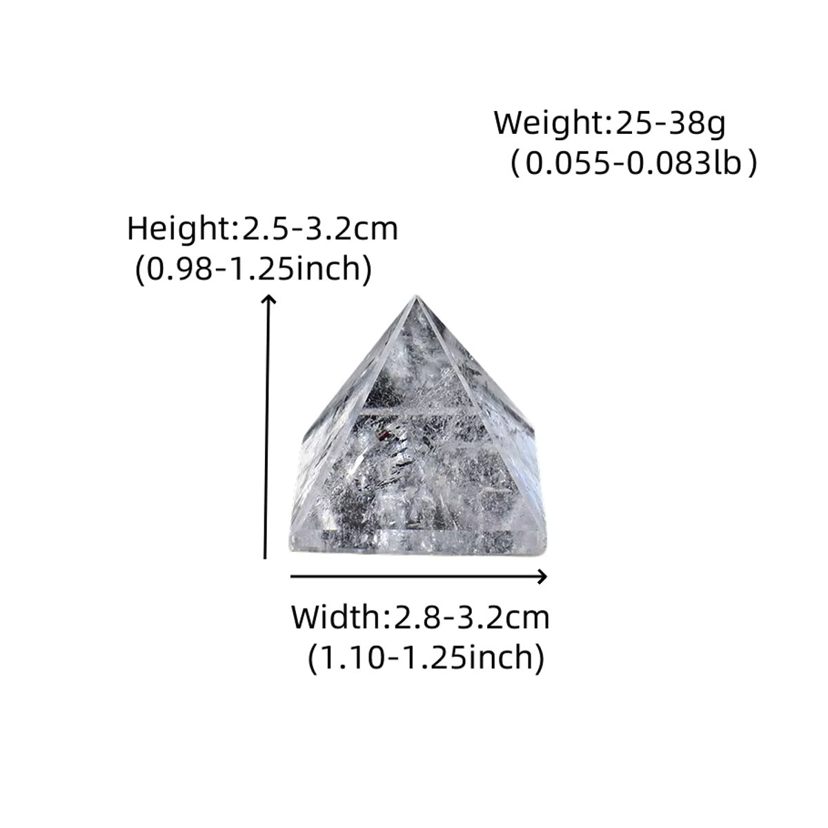 RYCRYSTAL Polierte Kristallpyramide aus natürlichem klarem Quarz in transparent für Meditation und Heimdekoration - Bild 2