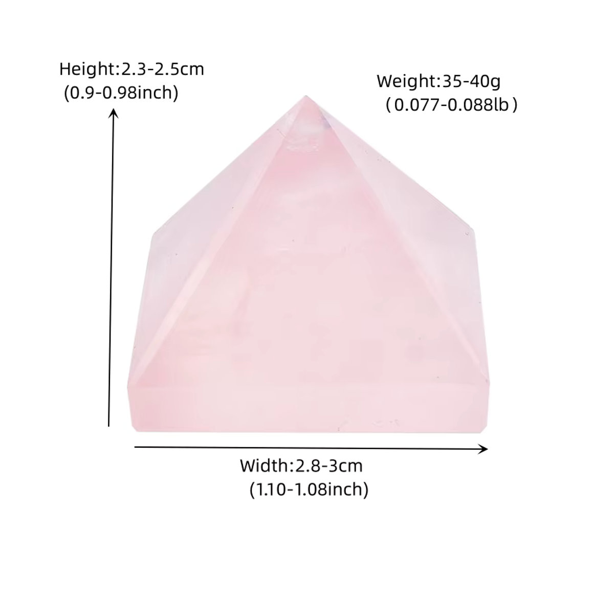 RYCRYSTAL Rosenquarz Pyramide aus natürlichem Edelstein in Rosa für Meditation und Wohnkultur - Bild 3
