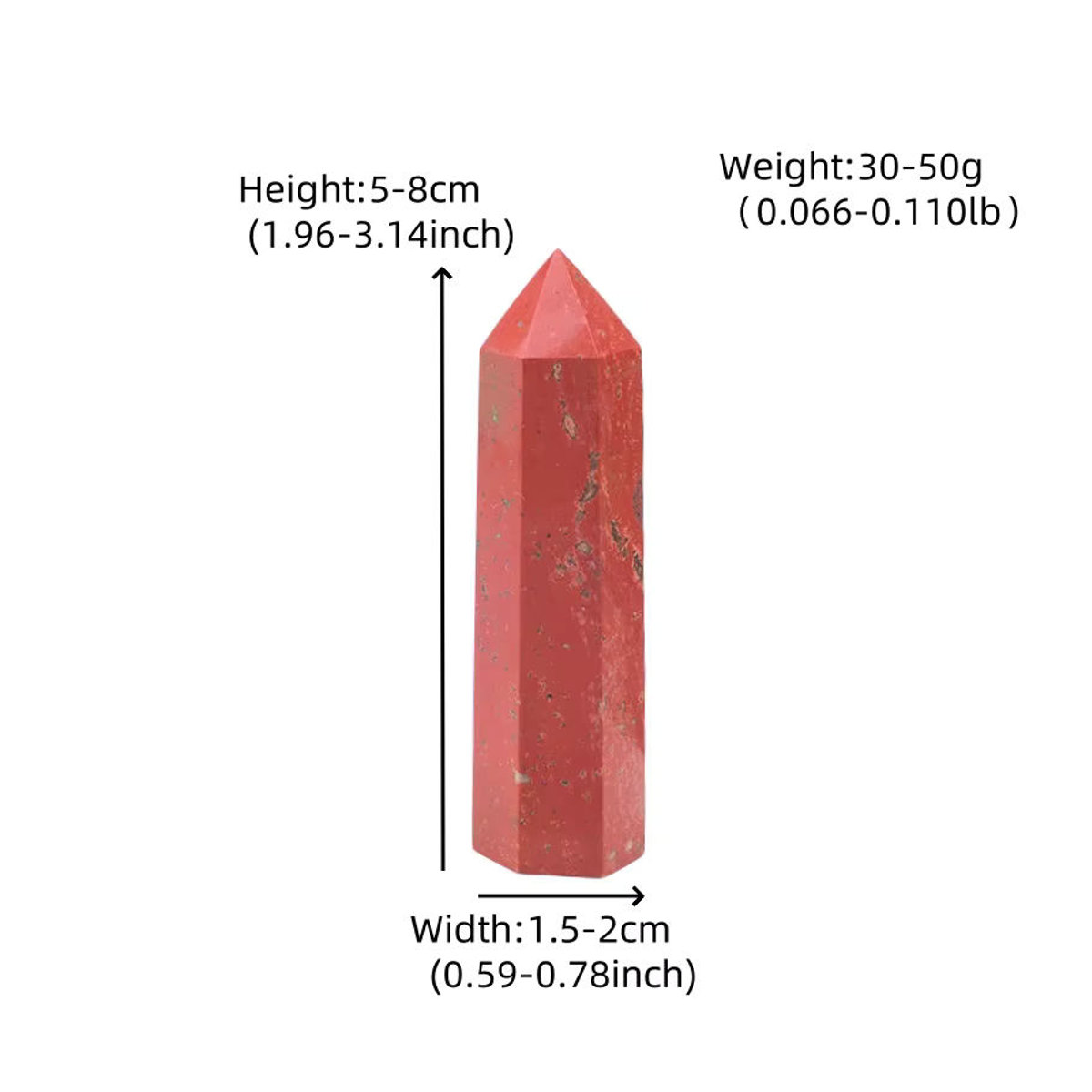 RYCRYSTAL Roter Jaspis Kristallstein Pyramide in Rot zur Dekoration und für Reiki - Bild 6