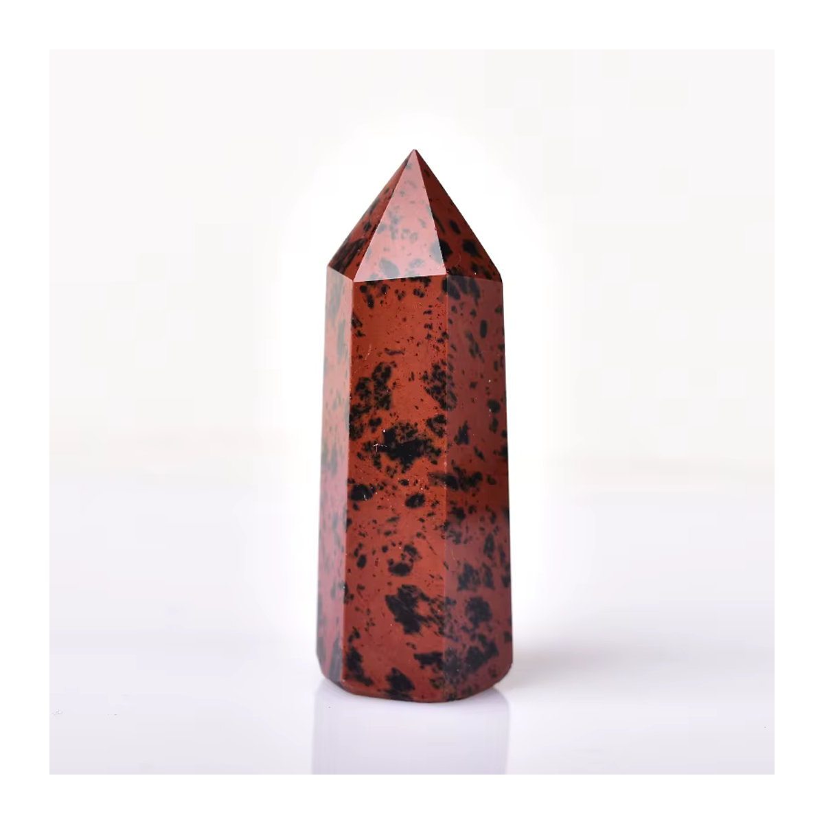 RYCRYSTAL Roter Obsidian-Kristallspitze als natürlicher Heilstein und Deko-Mineral in Rot, Höhe: 5,5 cm - Bild 3