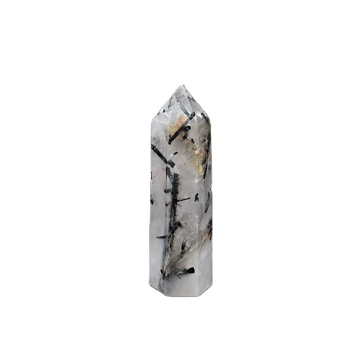 RYCRYSTAL Schwarzer Turmalin Obelisk Polierter Kristallpunkt als Dekoration und Energiestein in Schwarz und Mehrfarbig - Bild 5