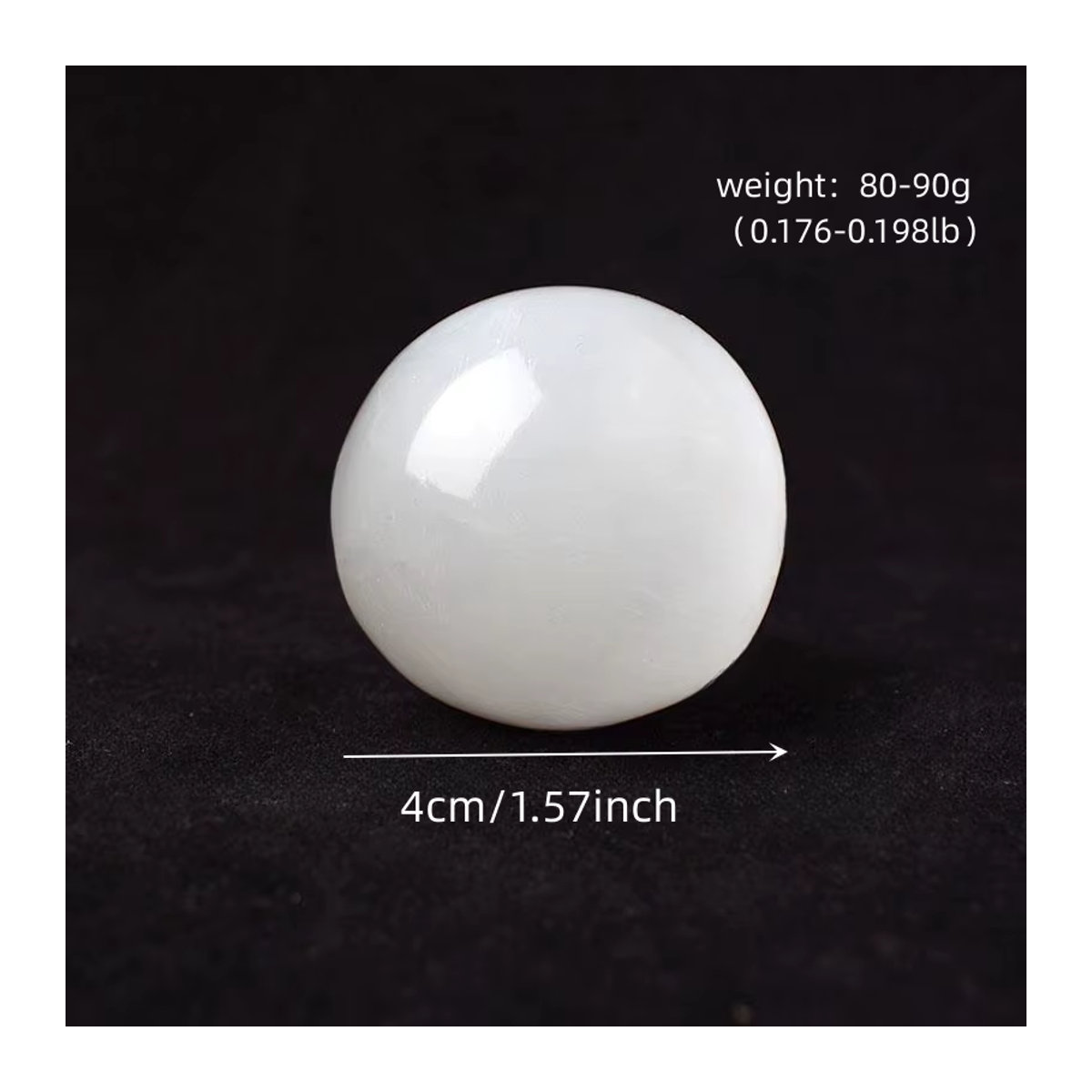 RYCRYSTAL Selenit Kristallkugel aus natürlichem Stein, weiß, Durchmesser: 4 cm - Bild 2