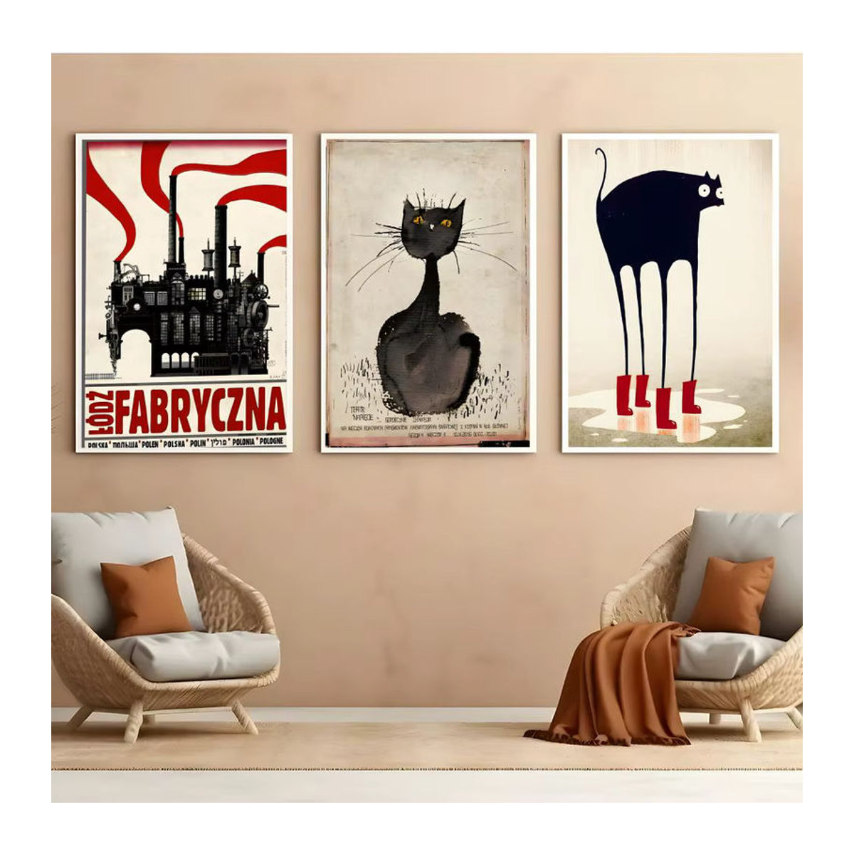 Ryszard Kaja Polnisches Poster als Wandkunst aus PVC in Mehrfarbig und Schwarz, Vintage Tier-Motiv, Rahmenlos, Hochformat - Bild 2