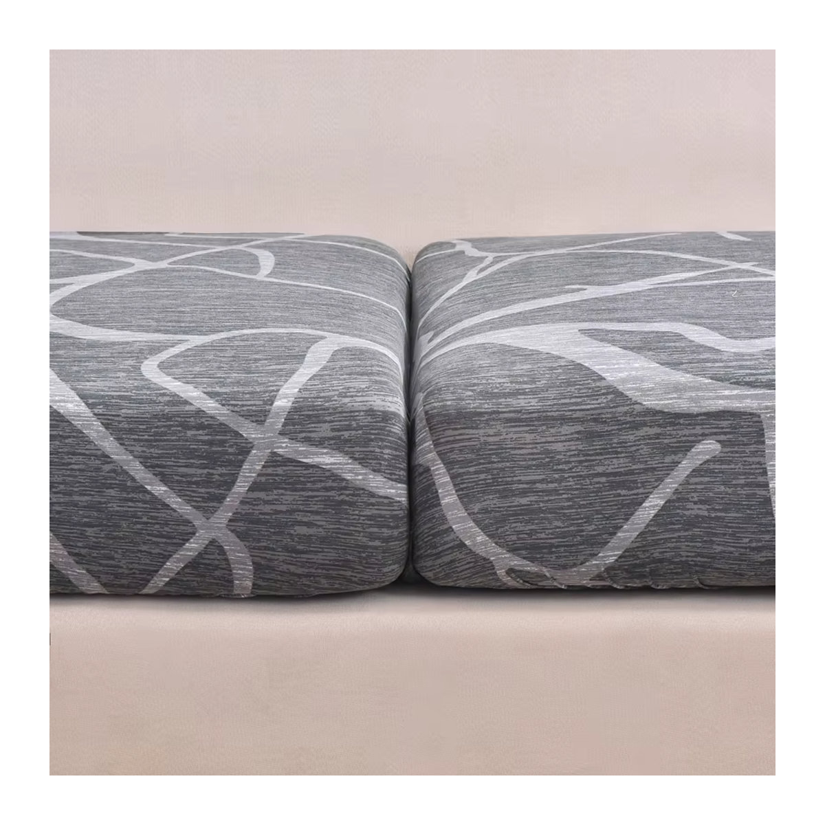 S-EMIGA Stretch-Couchkissen-Schonbezüge in Grau als rutschfeste Sofa-Sitzkissenbezüge und Möbelschutz - Bild 4
