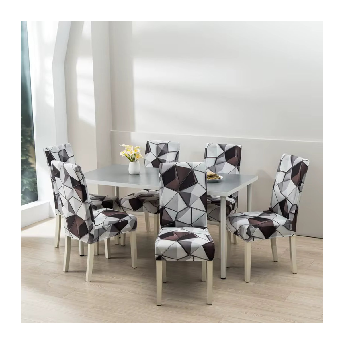 S-EMIGA Stuhlhussen mit floralem Design, elastische Schonbezüge für Esszimmer und Hochzeiten, mehrfarbig - Bild 2