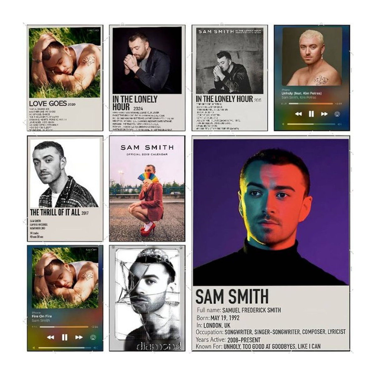 S-Sam S-Smith Poster Hochauflösender Kunstaufkleber Selbstklebend, Mehrfarbig, Rechteckig, B/H: 20 x 15 cm - Bild 1