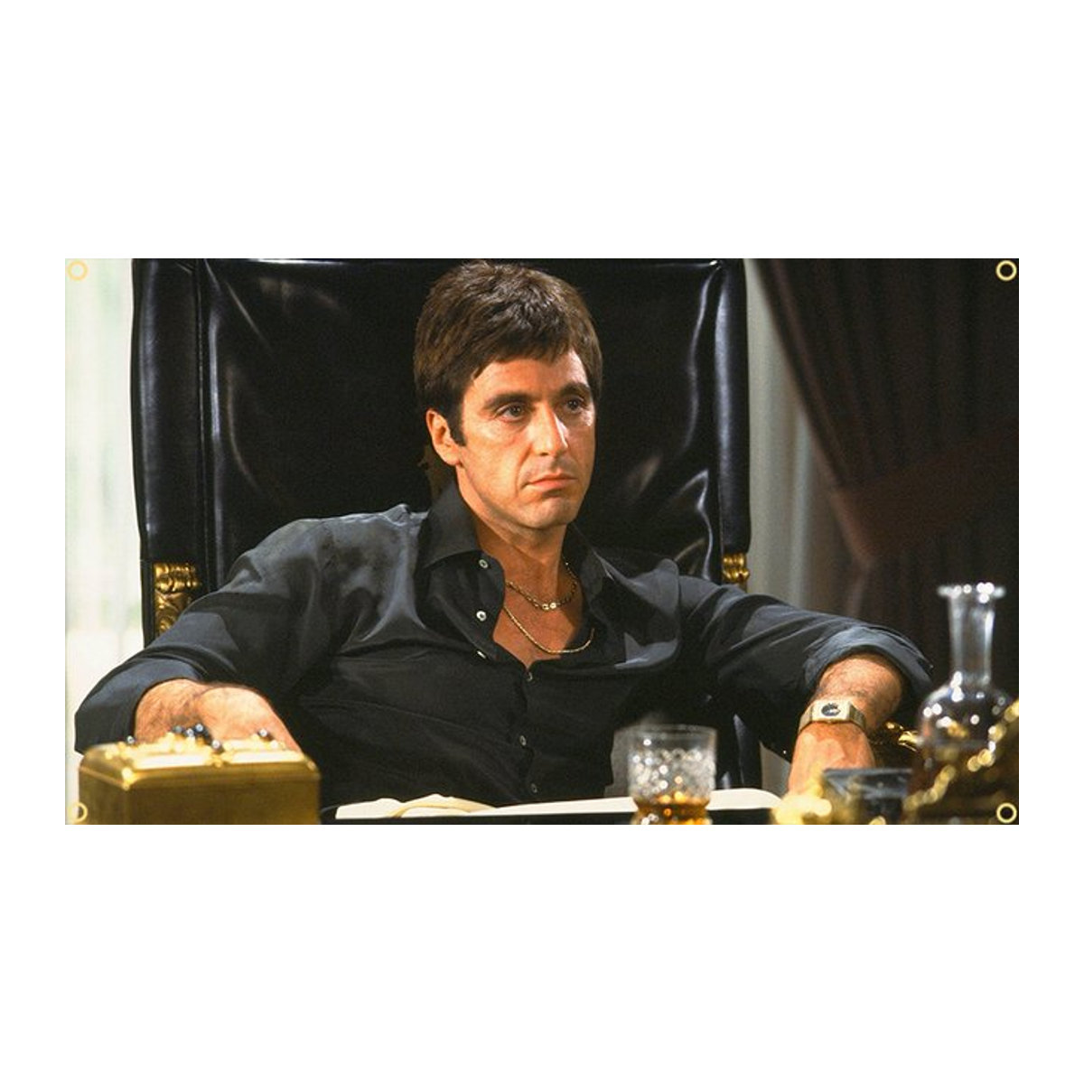 S-Scarfaces Meme Wandteppich aus Polyester, mehrfarbiges Filmplakat zur Wanddekoration, B/H: 90 x 60 cm - Bild 1