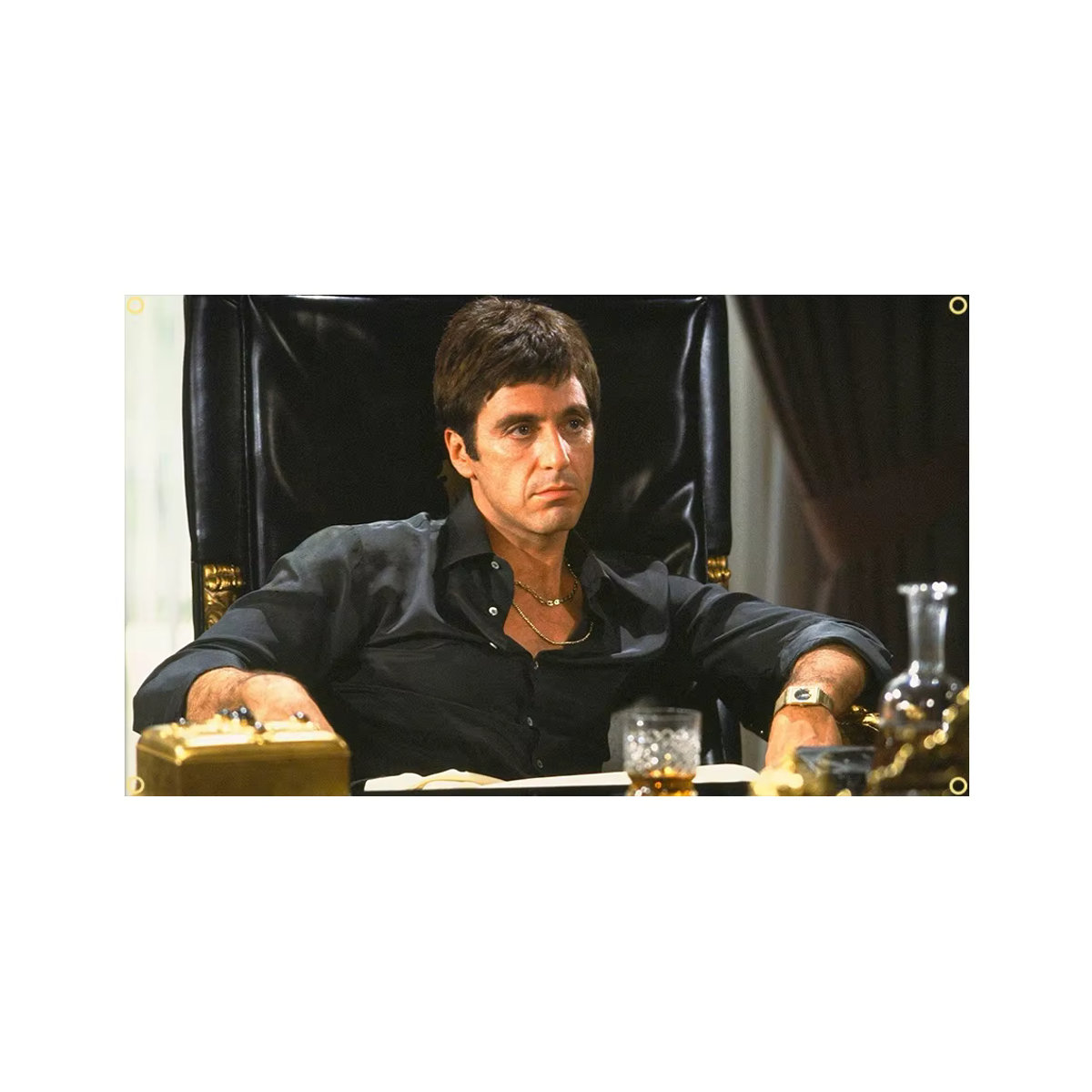 S-Scarfaces Meme Wandteppich aus Polyester, mehrfarbiges Filmplakat zur Wanddekoration, B/H: 90 x 60 cm - Bild 2