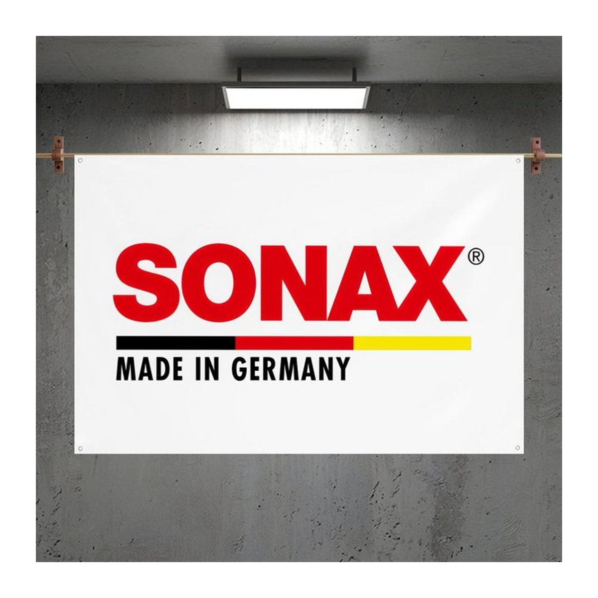 S-SONAXs Individuell gestaltbare Flagge in Schwarz und Weiß, rechteckig, Textil, B/H: 120 x 80 cm - Bild 1
