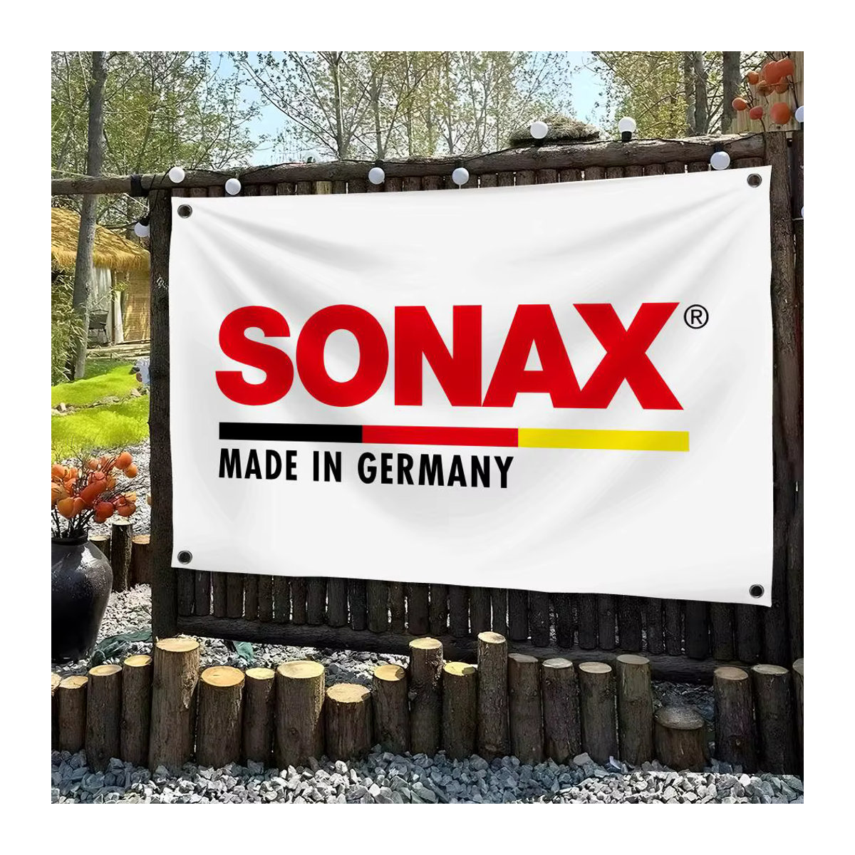 S-SONAXs Individuell gestaltbare Flagge in Schwarz und Weiß, rechteckig, Textil, B/H: 120 x 80 cm - Bild 2