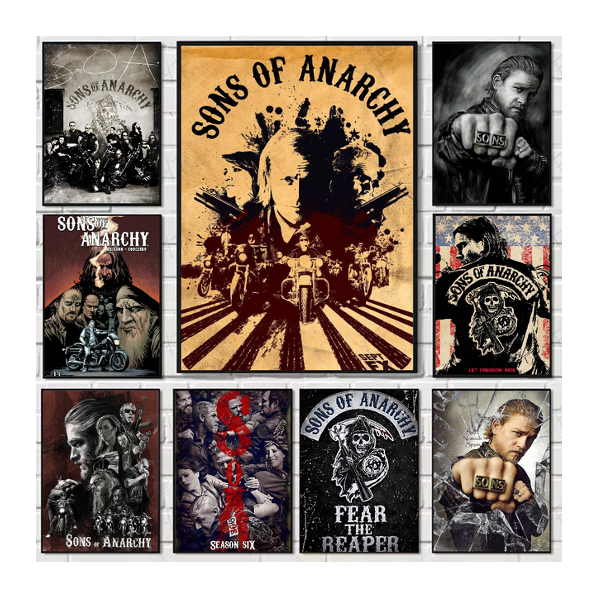 S-Sons of A-Anarchy Poster als mehrfarbige Wandkunst im Vintage-Stil für deine Wandmontage - Bild 1