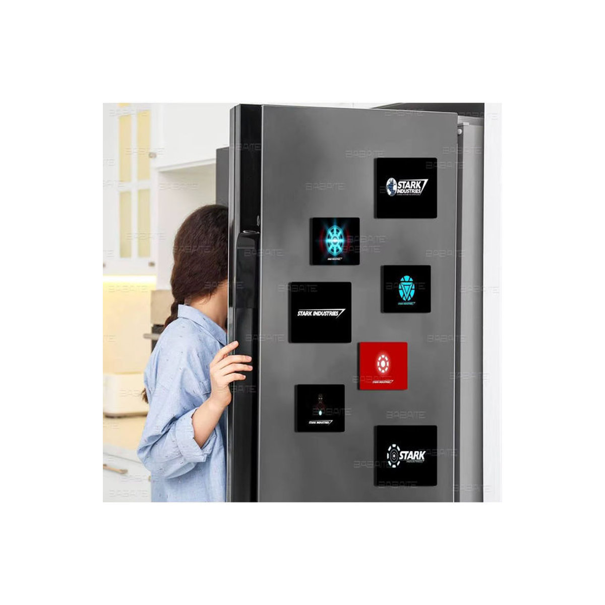 S-Stark I-Industries Group Personalisierter Anime Kühlschrankmagnet in Mehrfarbig, Quadratisch - Bild 6