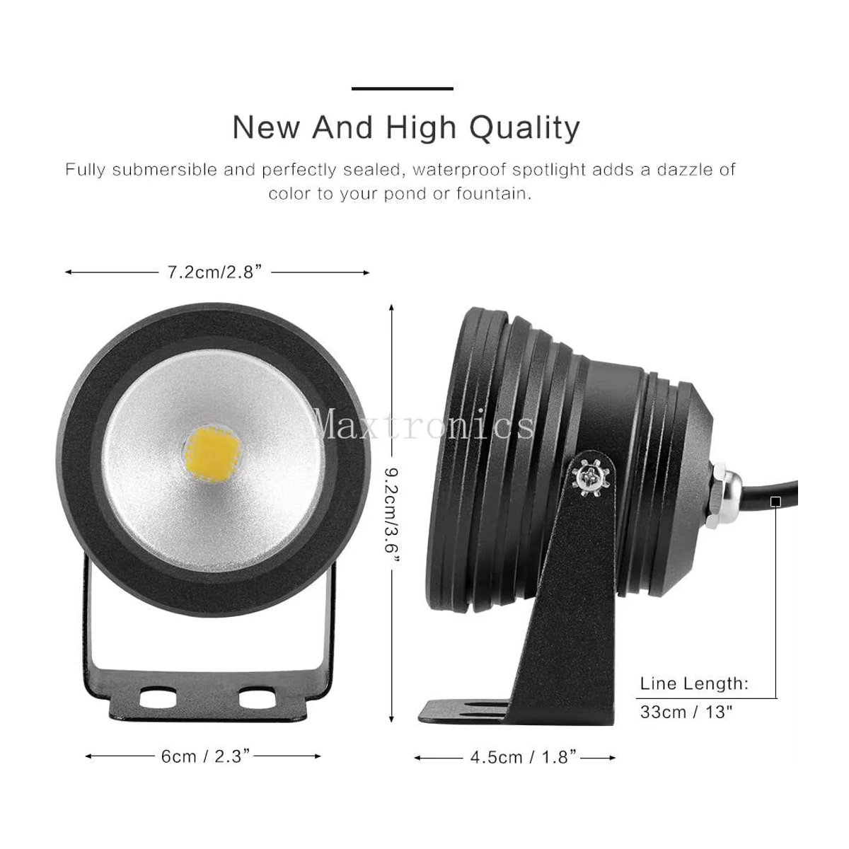 SAGE LU MEI 10W LED Unterwasser Scheinwerfer mit RGB, Weiß und Warmweiß für Pool, Teich und Aquarium IP68 DC12V - Bild 3
