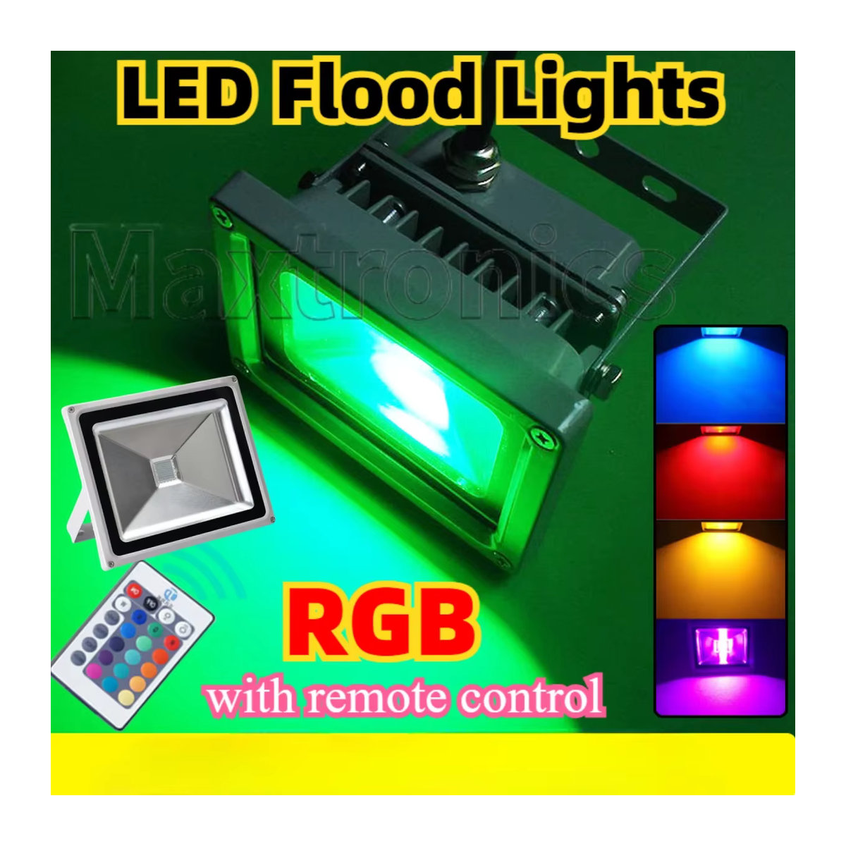 SAGE LU MEI LED Außenstrahler RGB mit Fernbedienung, Schwarz, IP65 Wasserdicht, 50W - Bild 2