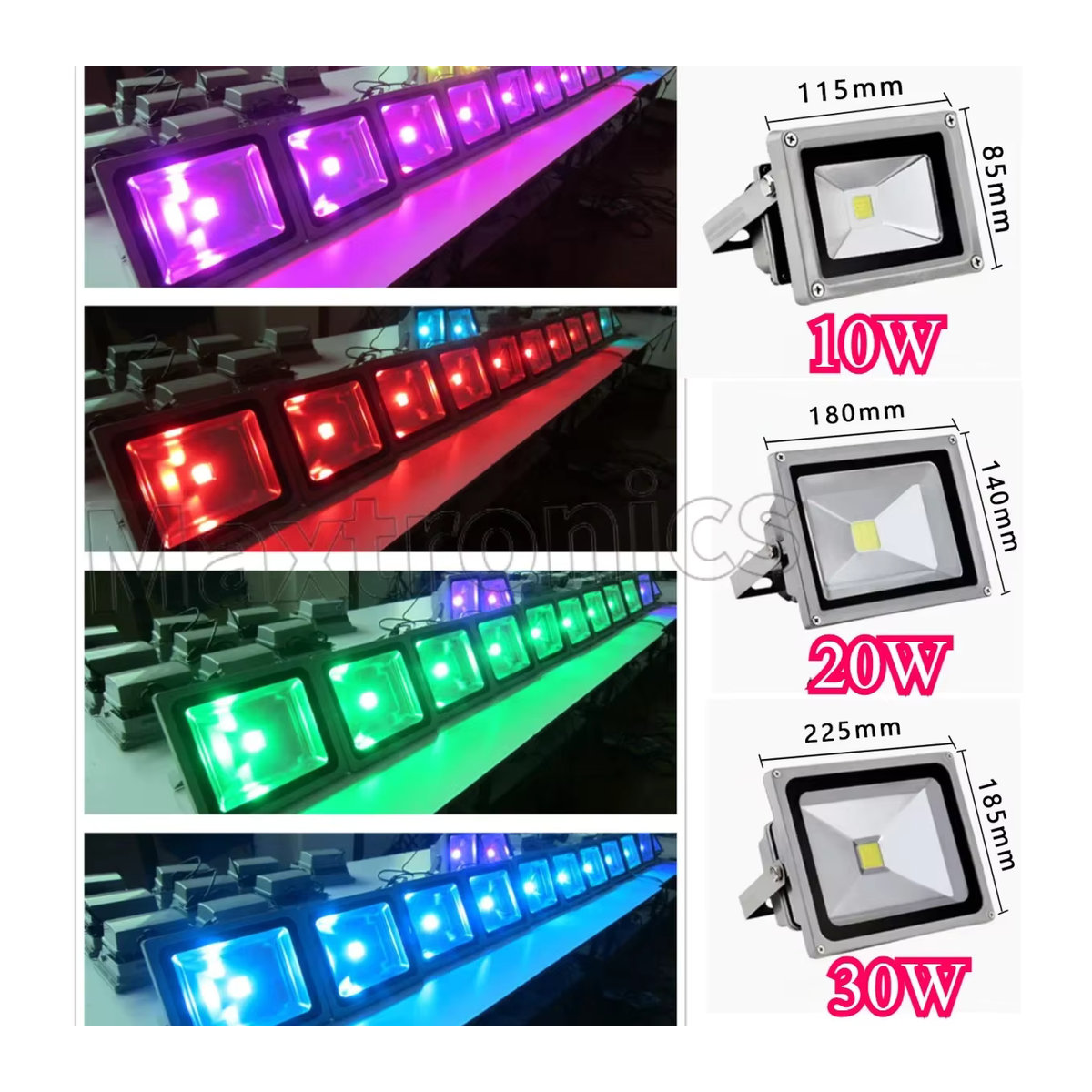 SAGE LU MEI LED Außenstrahler RGB mit Fernbedienung, Schwarz, IP65 Wasserdicht, 50W - Bild 4