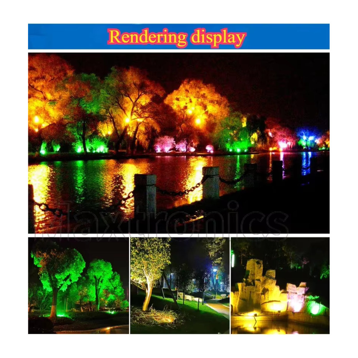 SAGE LU MEI LED Außenstrahler RGB mit Fernbedienung, Schwarz, IP65 Wasserdicht, 50W - Bild 5