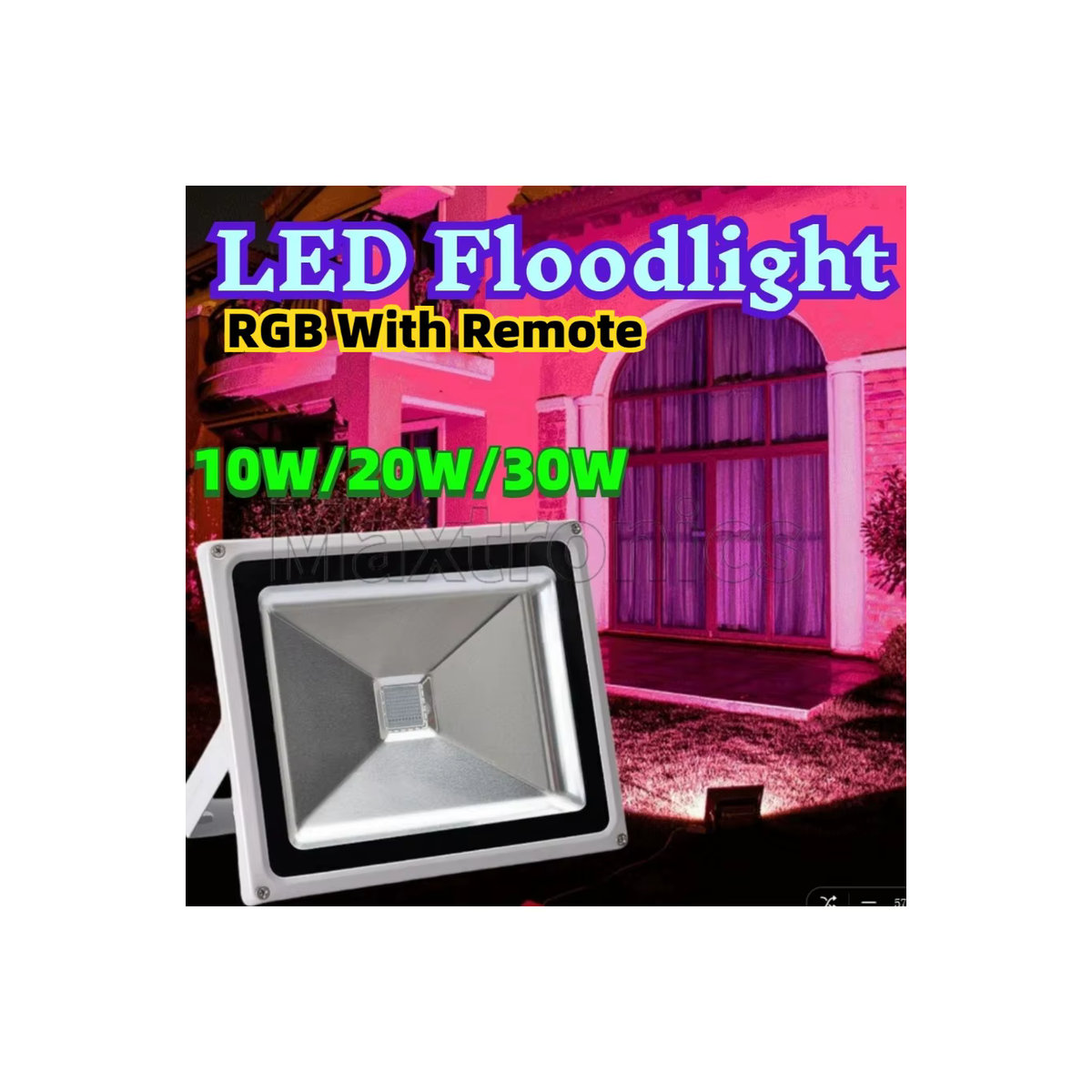 SAGE LU MEI LED Außenstrahler RGB mit Fernbedienung, Schwarz, IP65 Wasserdicht, 50W - Bild 6