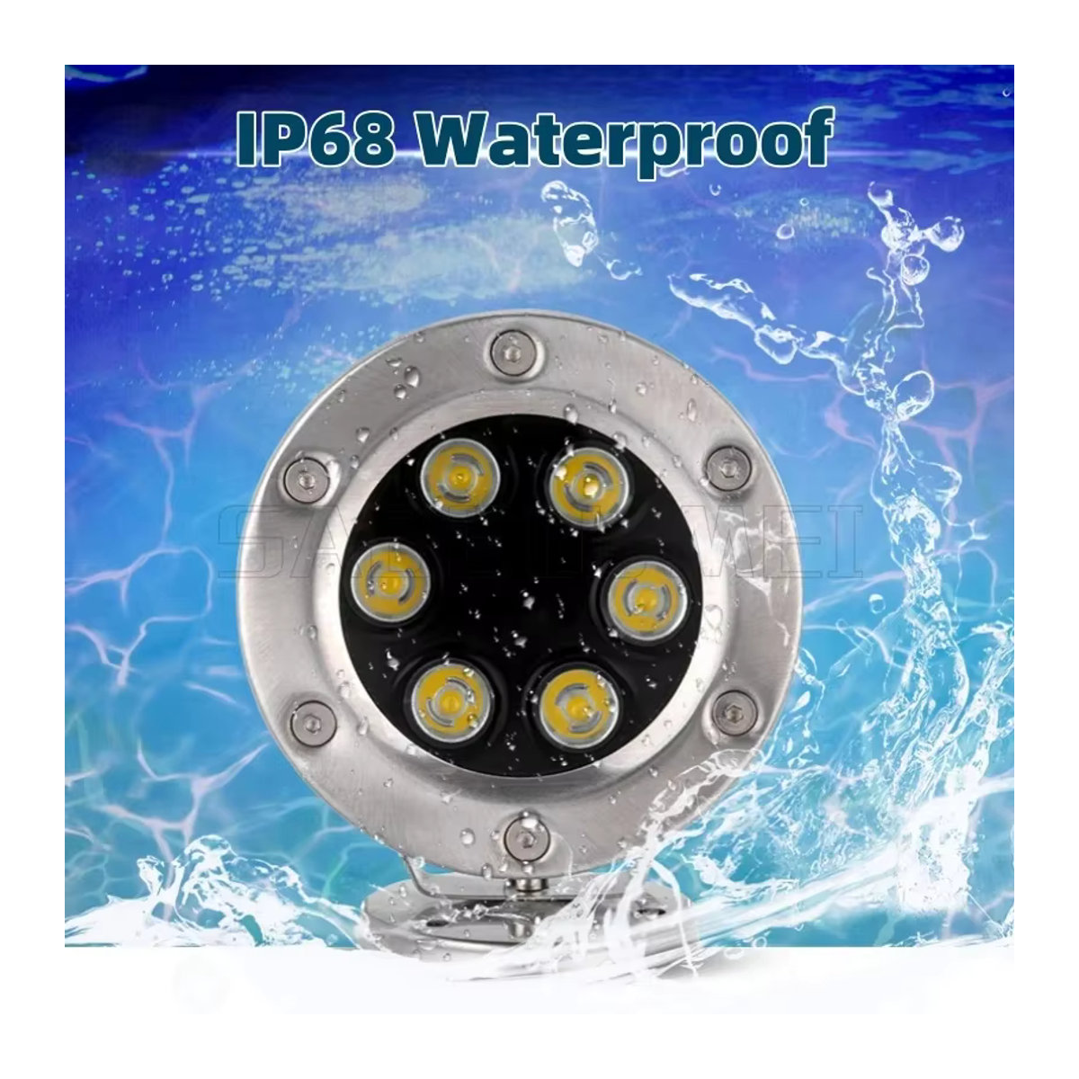 SAGE LU MEI LED Unterwasser Außenstrahler IP68 Wasserdicht RGB Weiß Silber Edelstahl - Bild 3