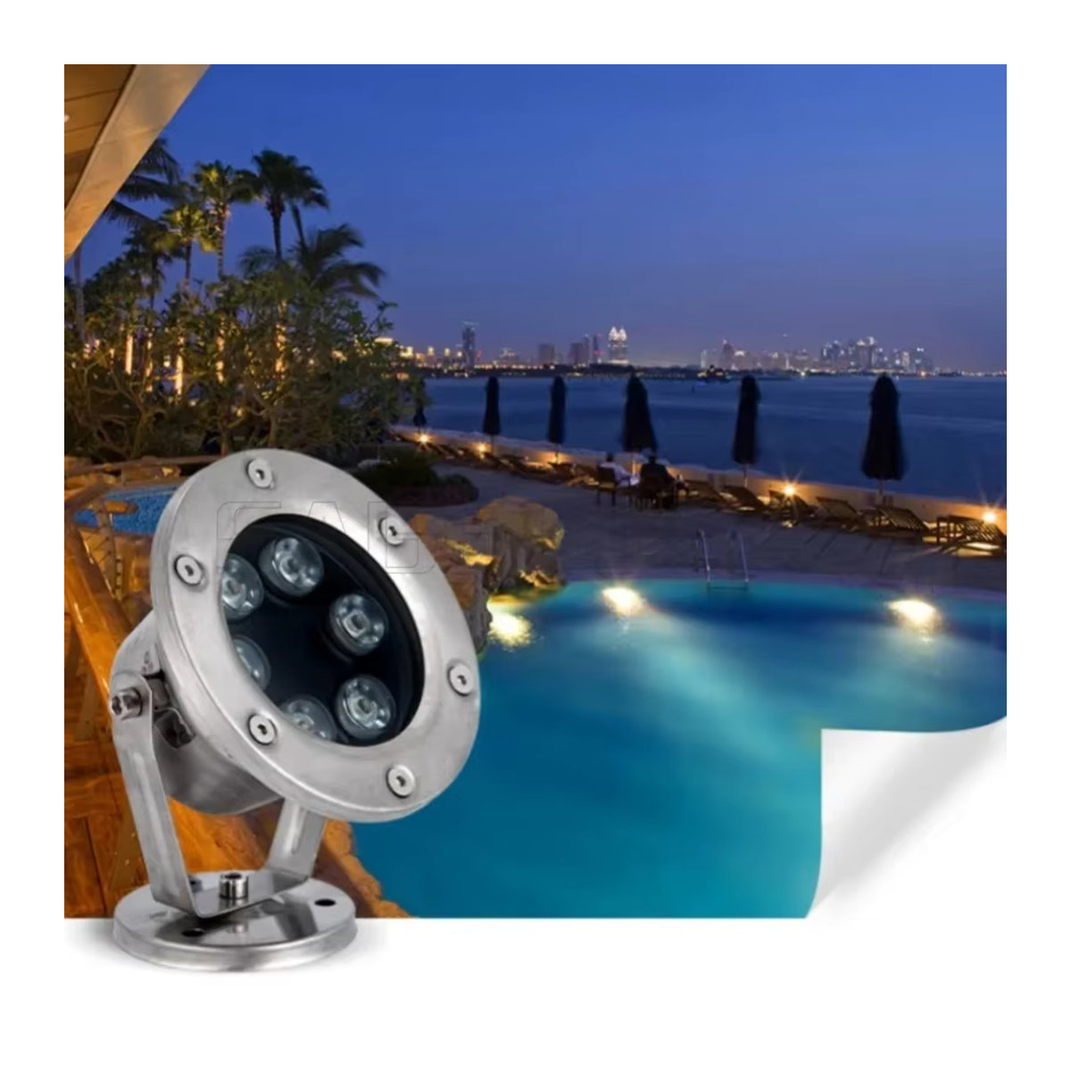 SAGE LU MEI LED Unterwasser Außenstrahler IP68 Wasserdicht RGB Weiß Silber Edelstahl - Bild 4