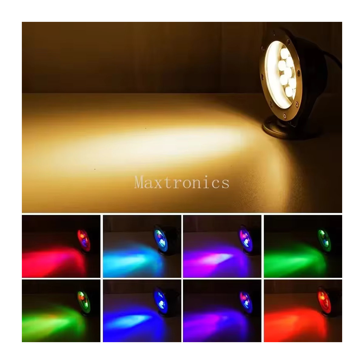 SAGE LU MEI RGB LED Unterwasserlampe aus Edelstahl mit Fernbedienung für Garten und Pool, 36W, Bunt - Bild 3
