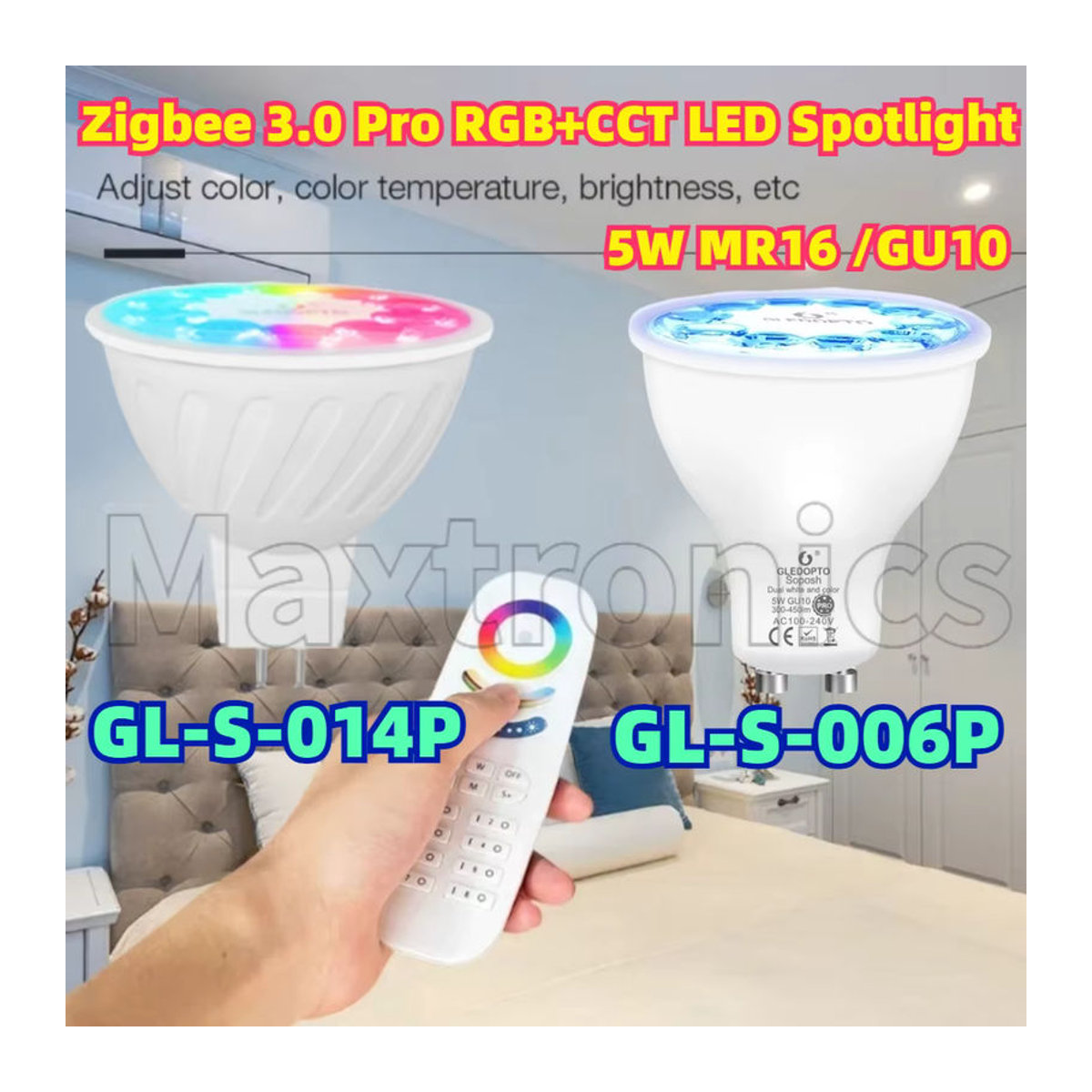SAGE LU MEI Smart-Lampe Zigbee 3.0 Pro RGB+CCT LED-Strahler GU10 5W Bunt - Bild 4