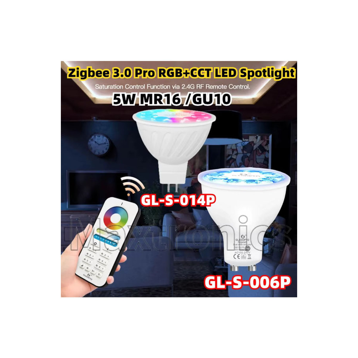 SAGE LU MEI Smart-Lampe Zigbee 3.0 Pro RGB+CCT LED-Strahler GU10 5W Bunt - Bild 5