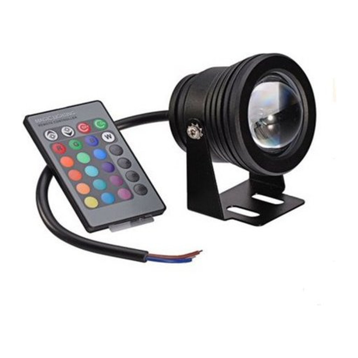 SAGE LU MEI Unterwasser RGB LED Lampe IP68 wasserdicht mit 1000LM und Infrarot Fernbedienung in Schwarz und Bunt - Bild 1