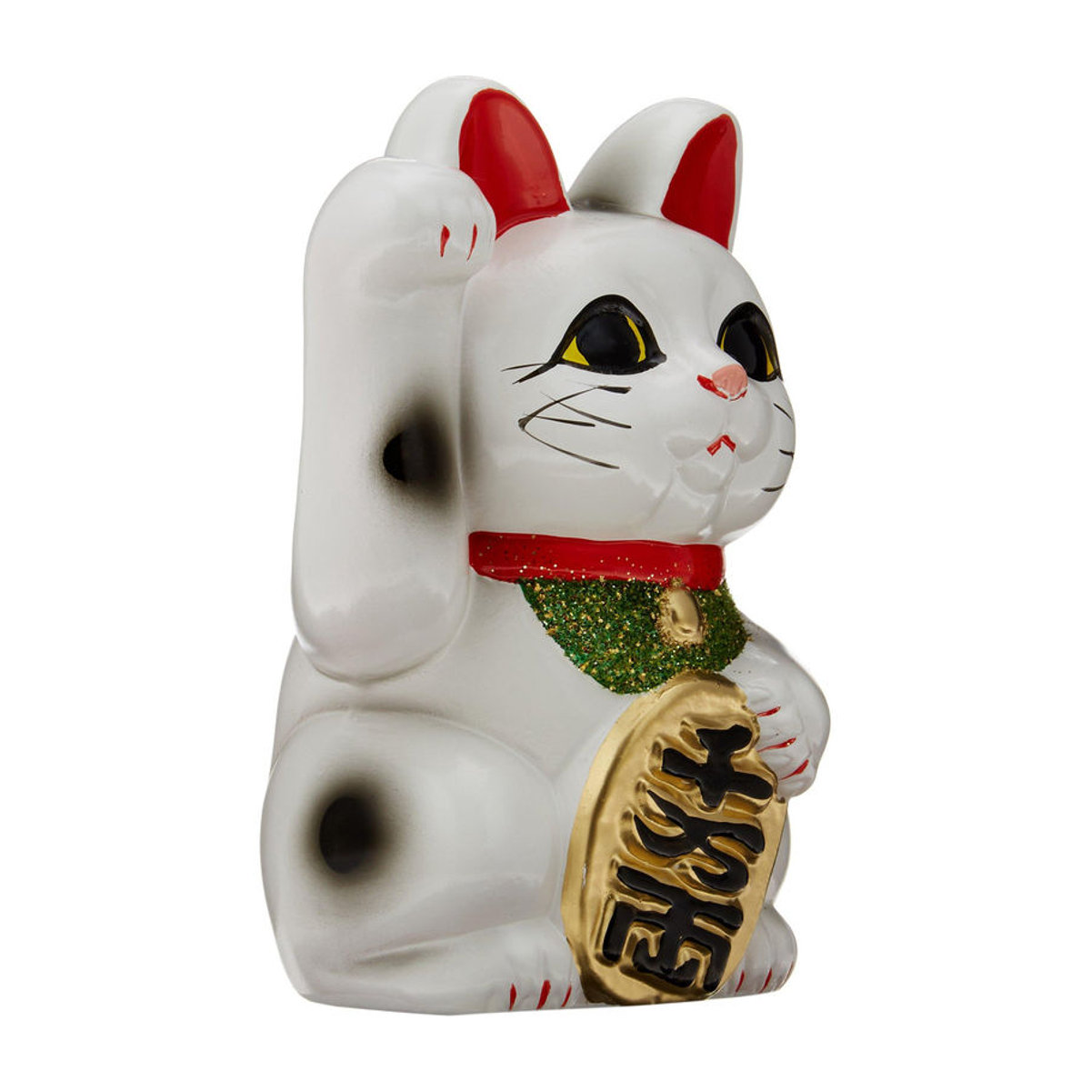 Sakura Bridge Maneki-neko Winkende Katze aus Keramik in Weiß - Bild 2