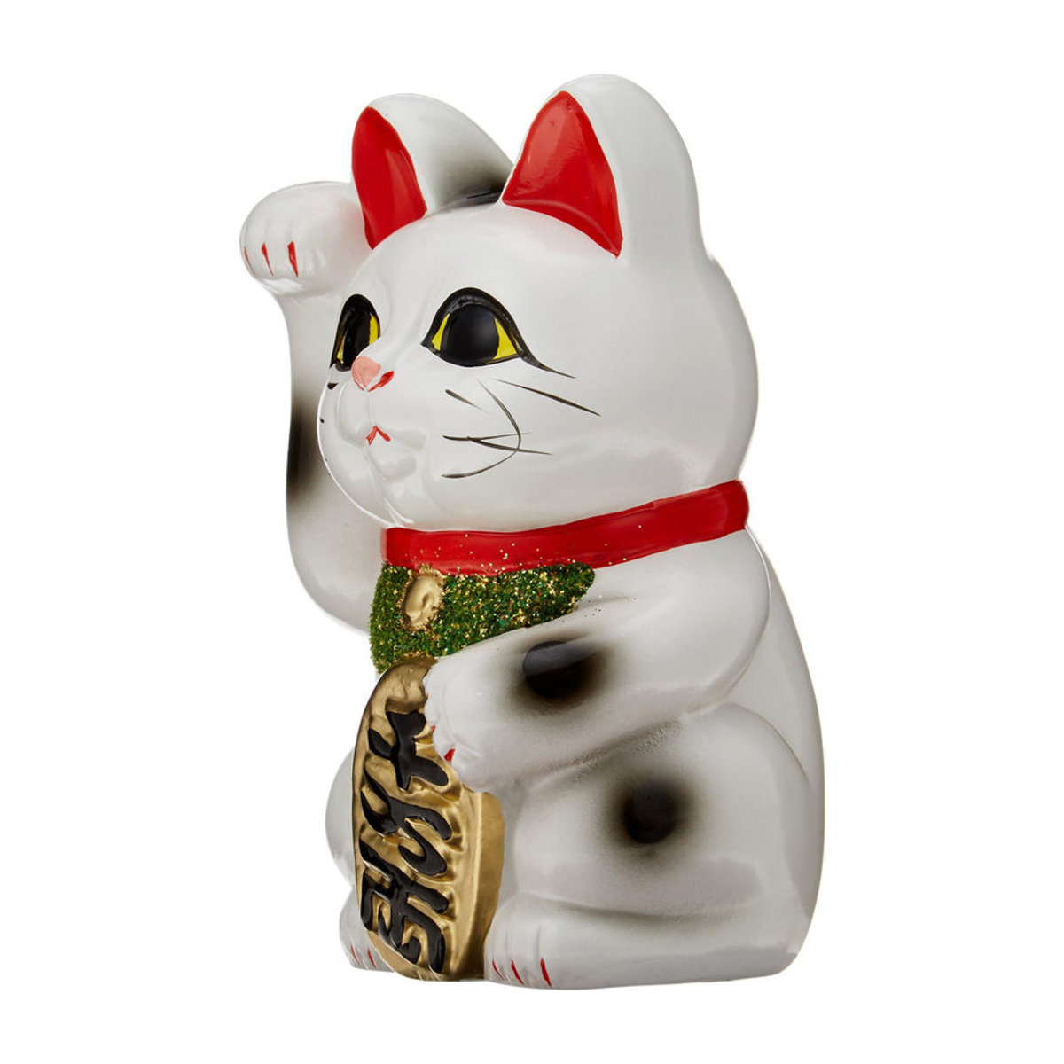 Sakura Bridge Maneki-neko Winkende Katze aus Keramik in Weiß - Bild 3