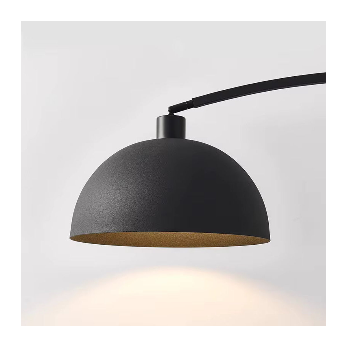 SaloEElaitte Bogenlampe in Schwarz im modernen minimalistischen Design mit E27 Fassung und warmweißem Licht für Wohnzimmer und Schlafzimmer - Bild 4