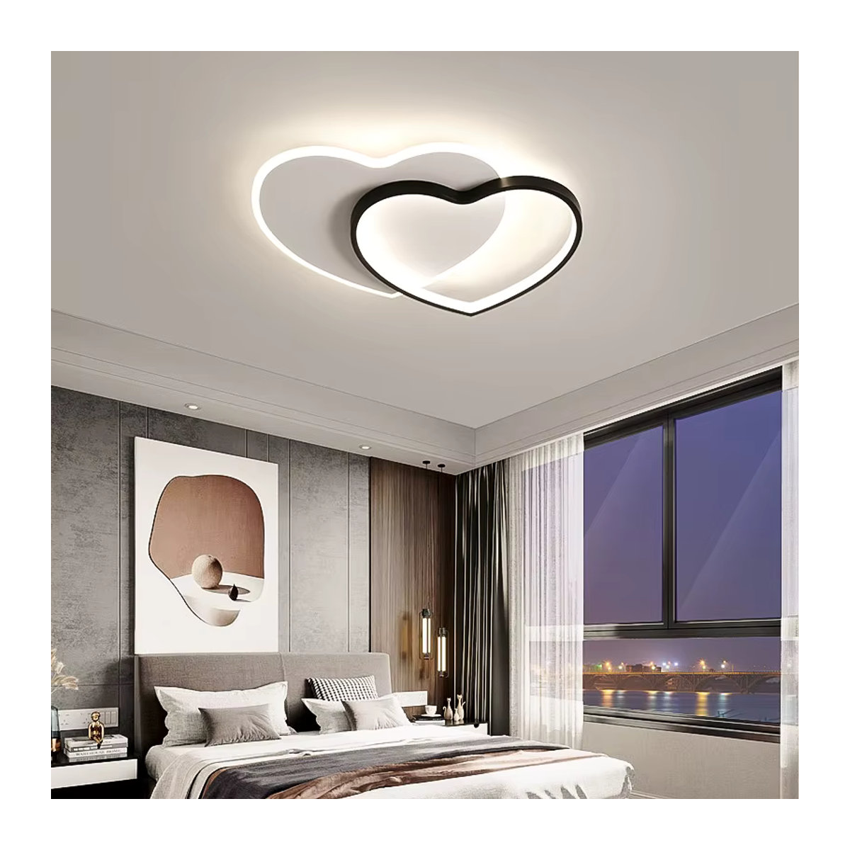 SaloEElaitte LED-Deckenlampe in Herzform in Weiß mit warmweißem Licht - Bild 2