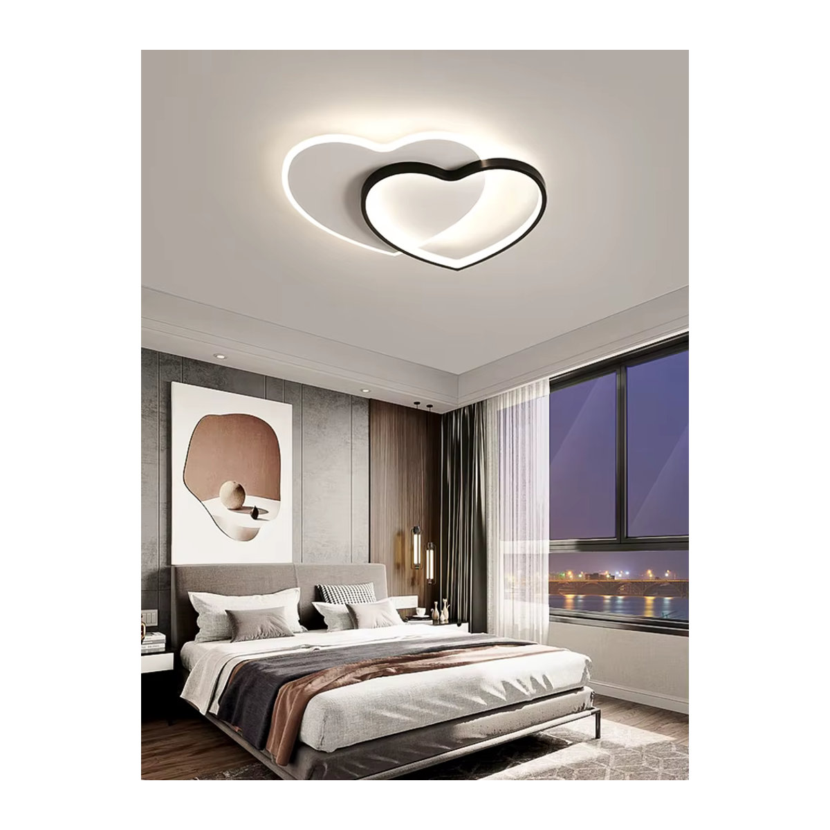 SaloEElaitte LED-Deckenlampe in Herzform in Weiß mit warmweißem Licht - Bild 4