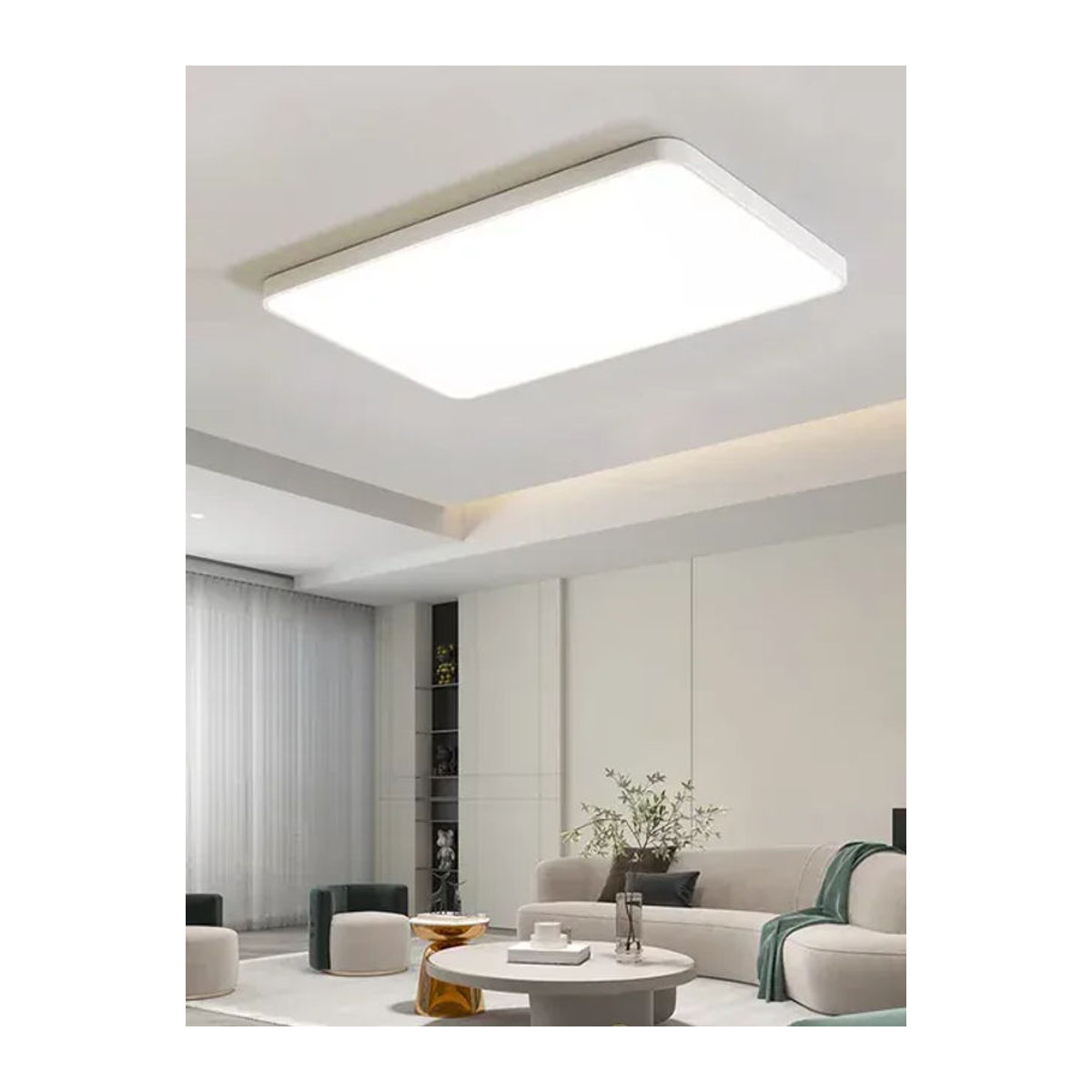 SaloEElaitte Moderne LED Deckenlampe in Weiß im minimalistischen Rechteck-Design für Wohnzimmer, Schlafzimmer oder Küche - Bild 1
