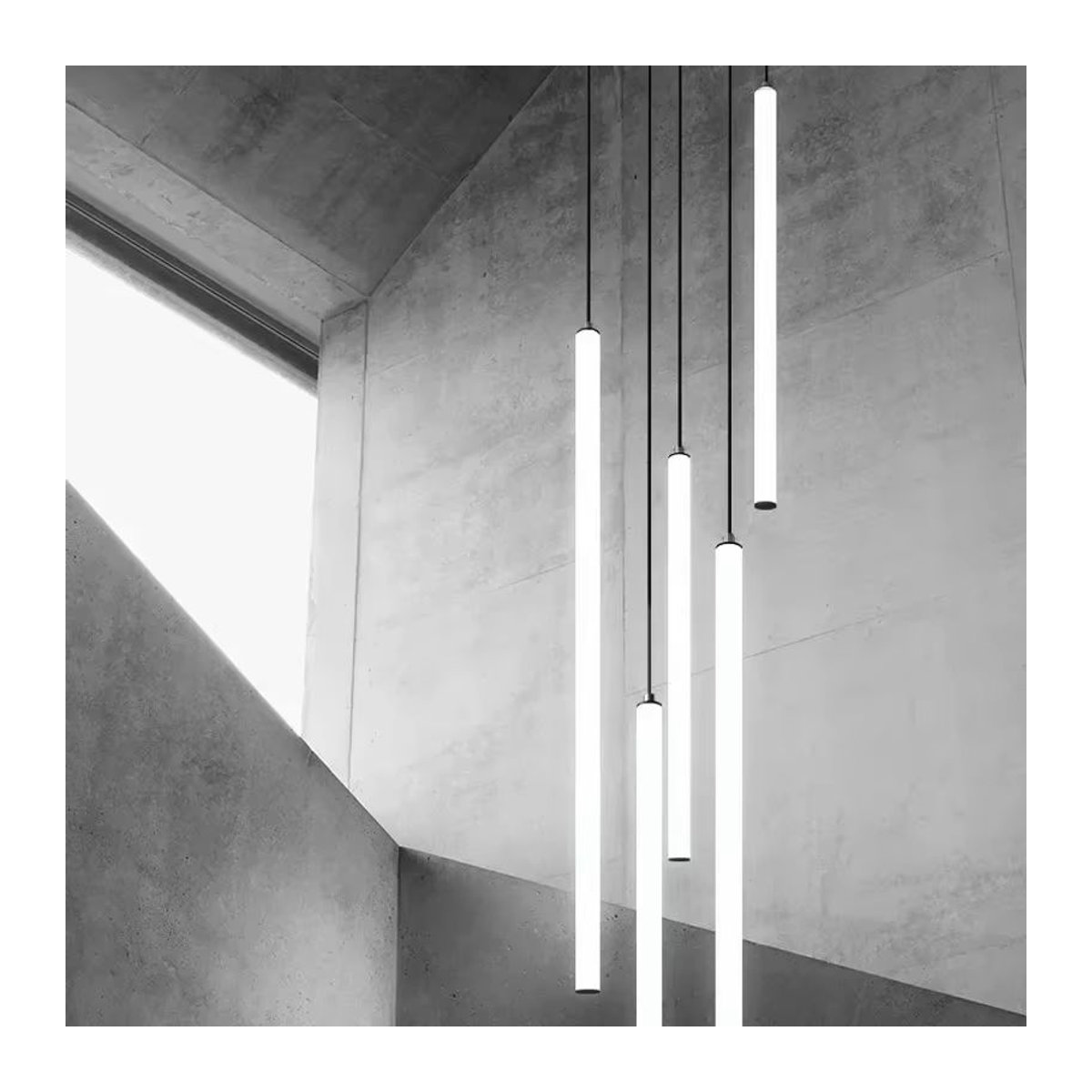 SaloEElaitte Moderne Minimalistische Pendelleuchte in Weiß als Streifenlampe für Treppen und Wohnzimmer - Bild 2