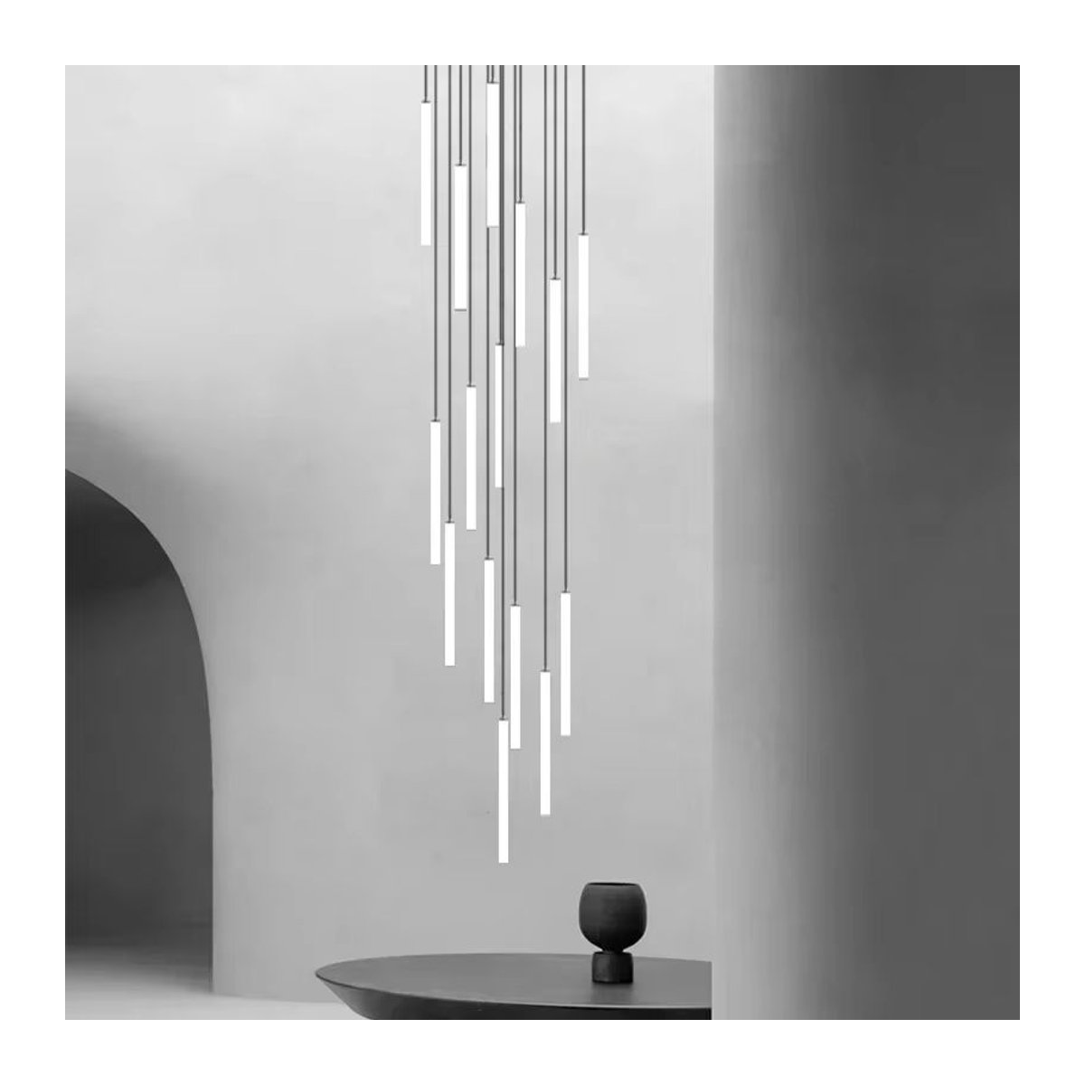 SaloEElaitte Moderne Minimalistische Pendelleuchte in Weiß als Streifenlampe für Treppen und Wohnzimmer - Bild 4
