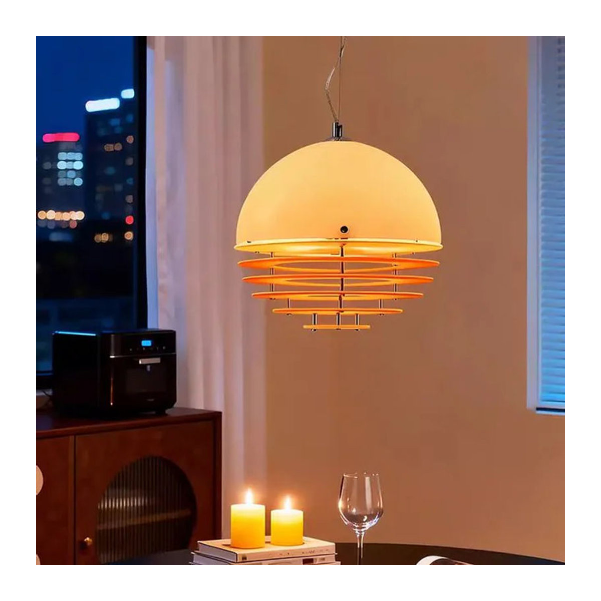 SaloEElaitte Pendelleuchte aus Glas in Orange im skandinavischen Design für Esszimmer und Schlafzimmer - Bild 1