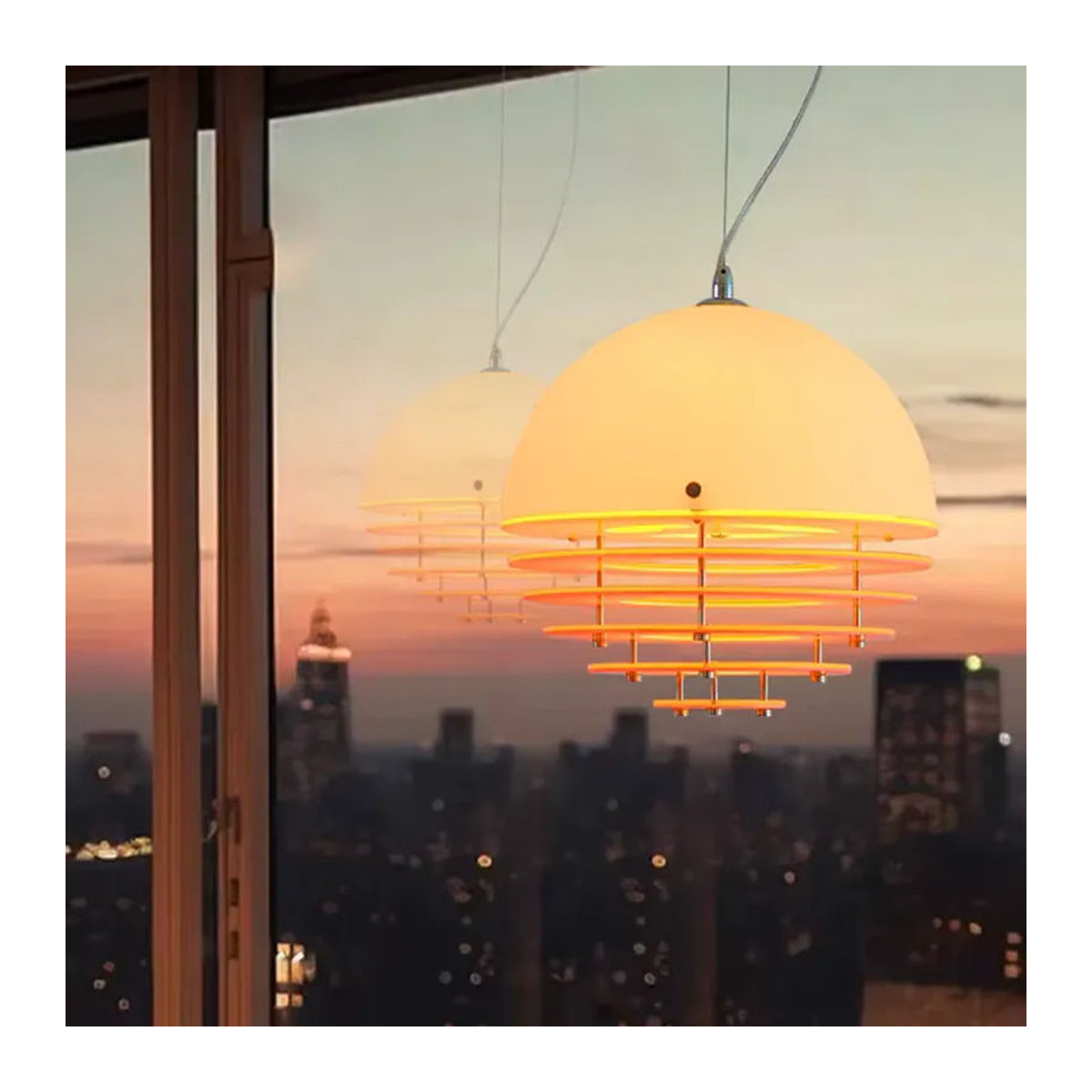 SaloEElaitte Pendelleuchte aus Glas in Orange im skandinavischen Design für Esszimmer und Schlafzimmer - Bild 3