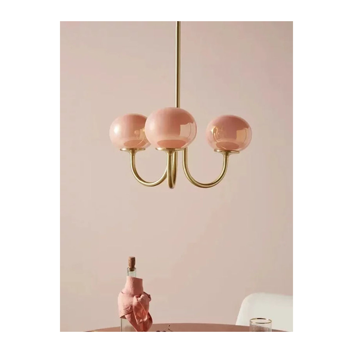 SaloEElaitte Pendelleuchte aus Glas in Rosa im Skandinavischen Retro-Design mit LED-Beleuchtung - Bild 1