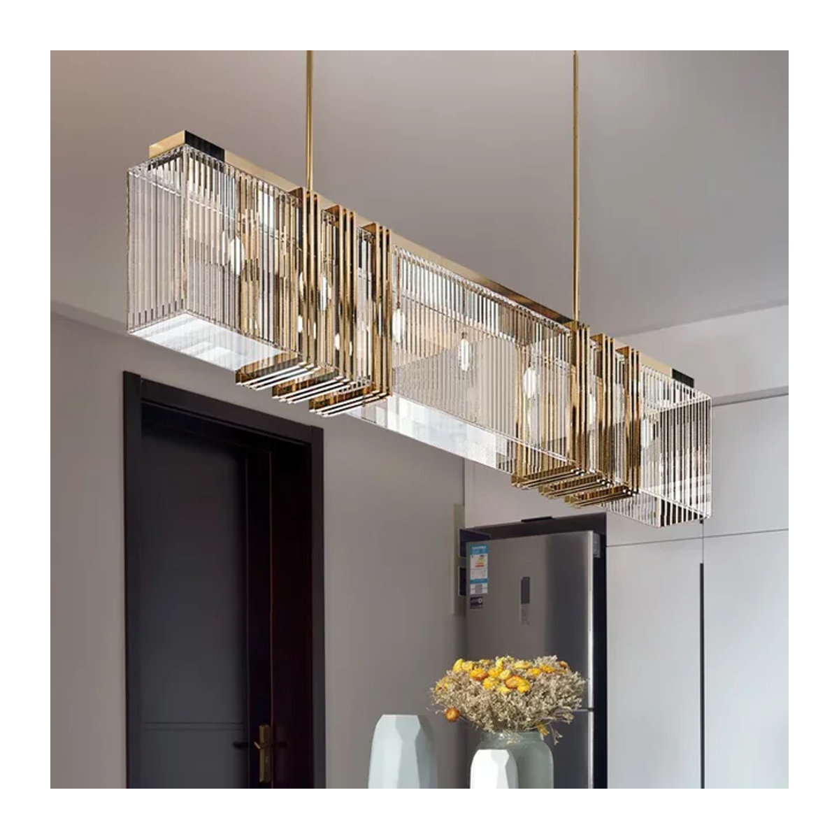 SaloEElaitte Pendelleuchte aus Stahl in Gold für dein Esszimmer mit E14 Fassung - Bild 1