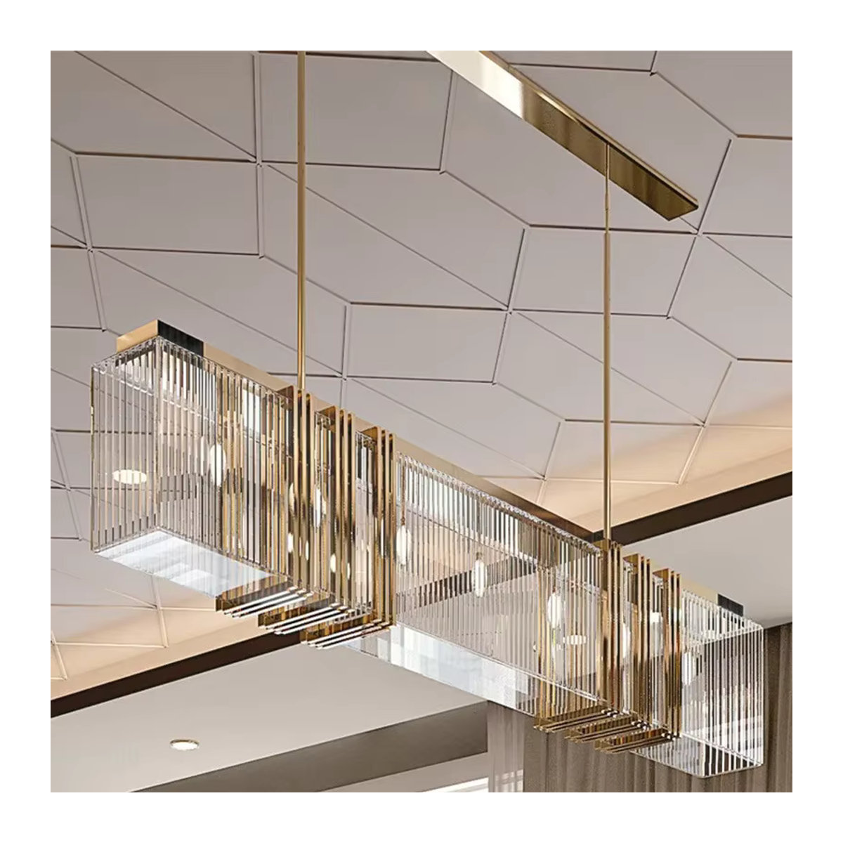 SaloEElaitte Pendelleuchte aus Stahl in Gold für dein Esszimmer mit E14 Fassung - Bild 2